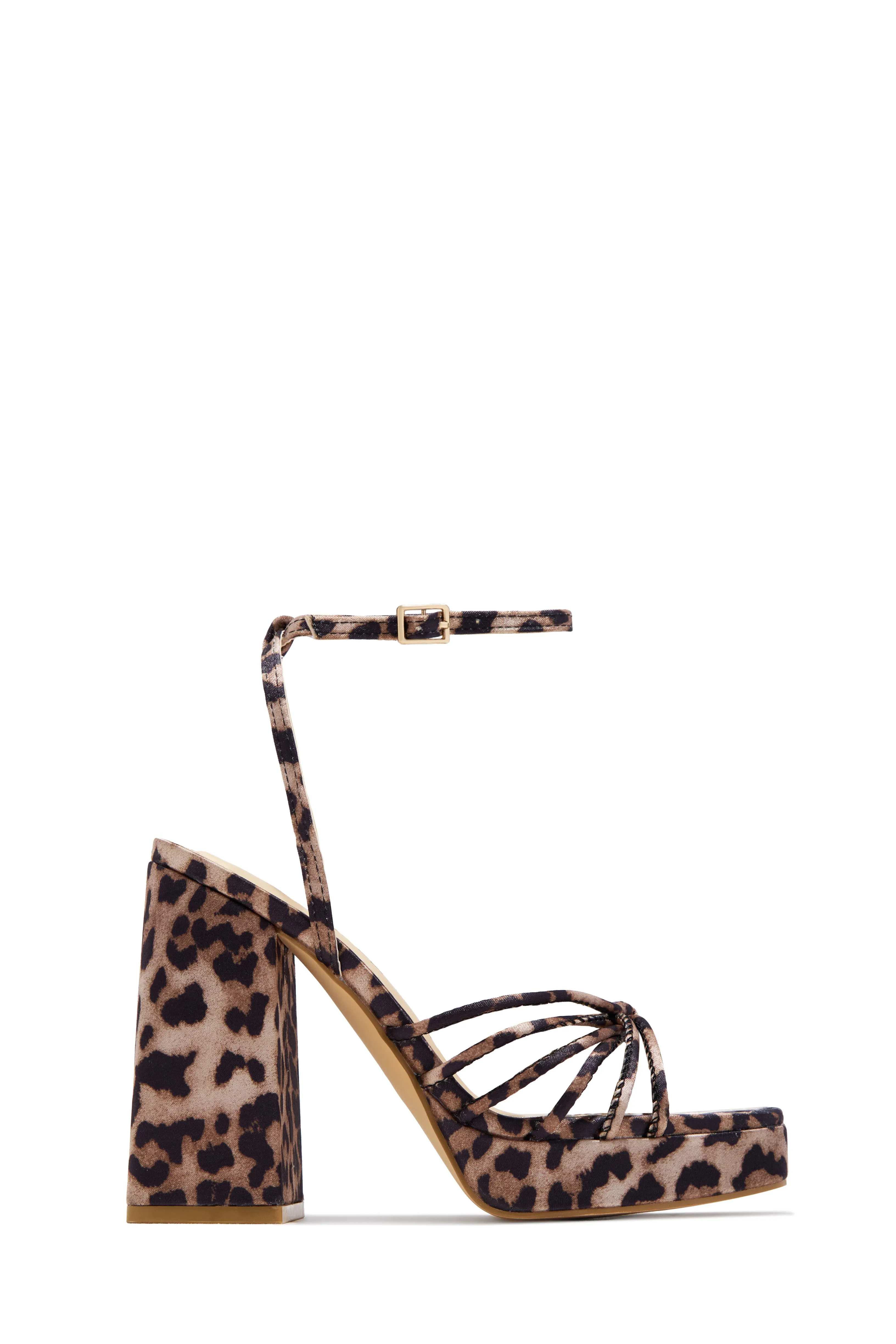 Lelia Platform Block Heels - Leopard sold by Miss Lola product image thumbnail 3