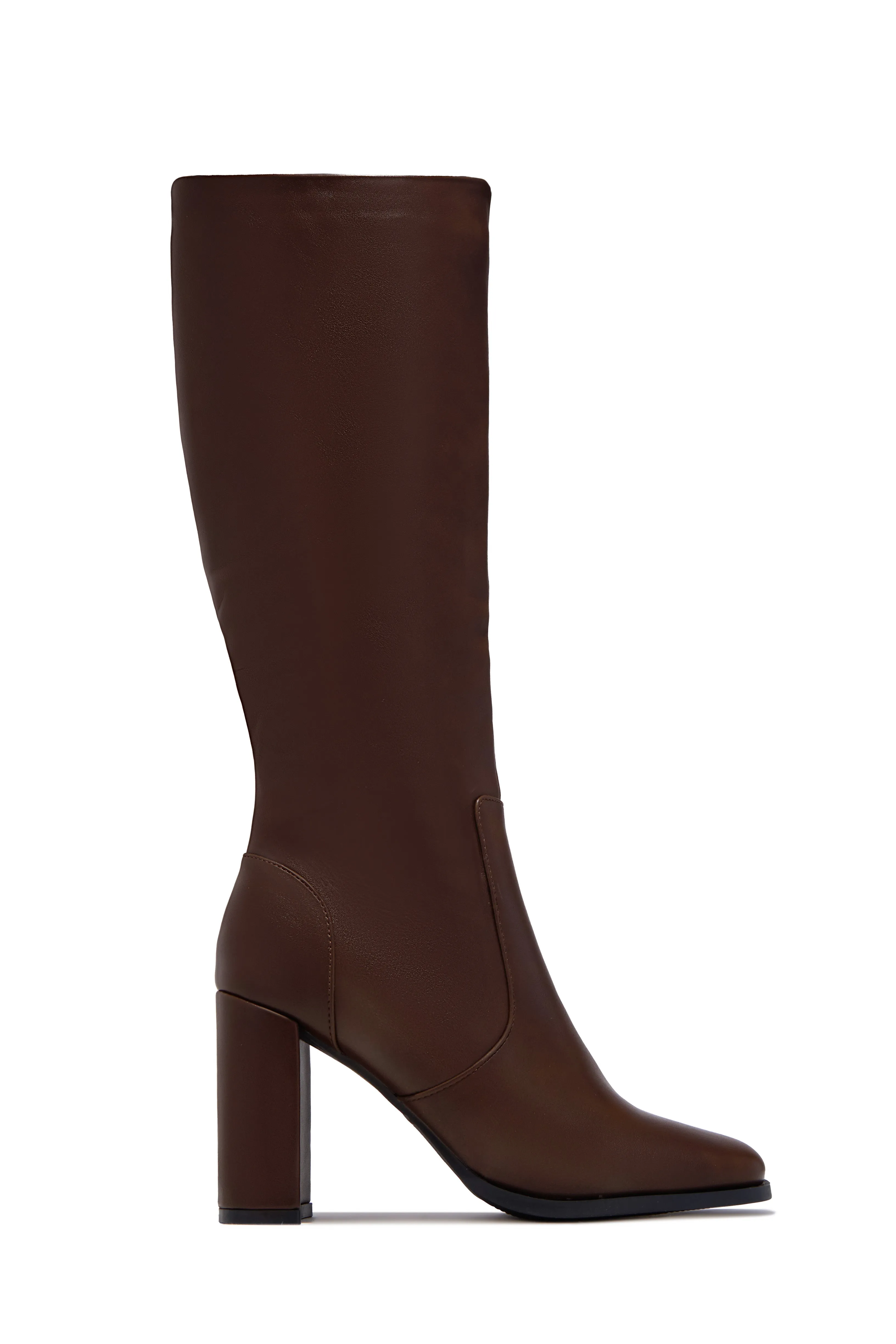 Paula Block Heel Boots - Brown sold by Miss Lola