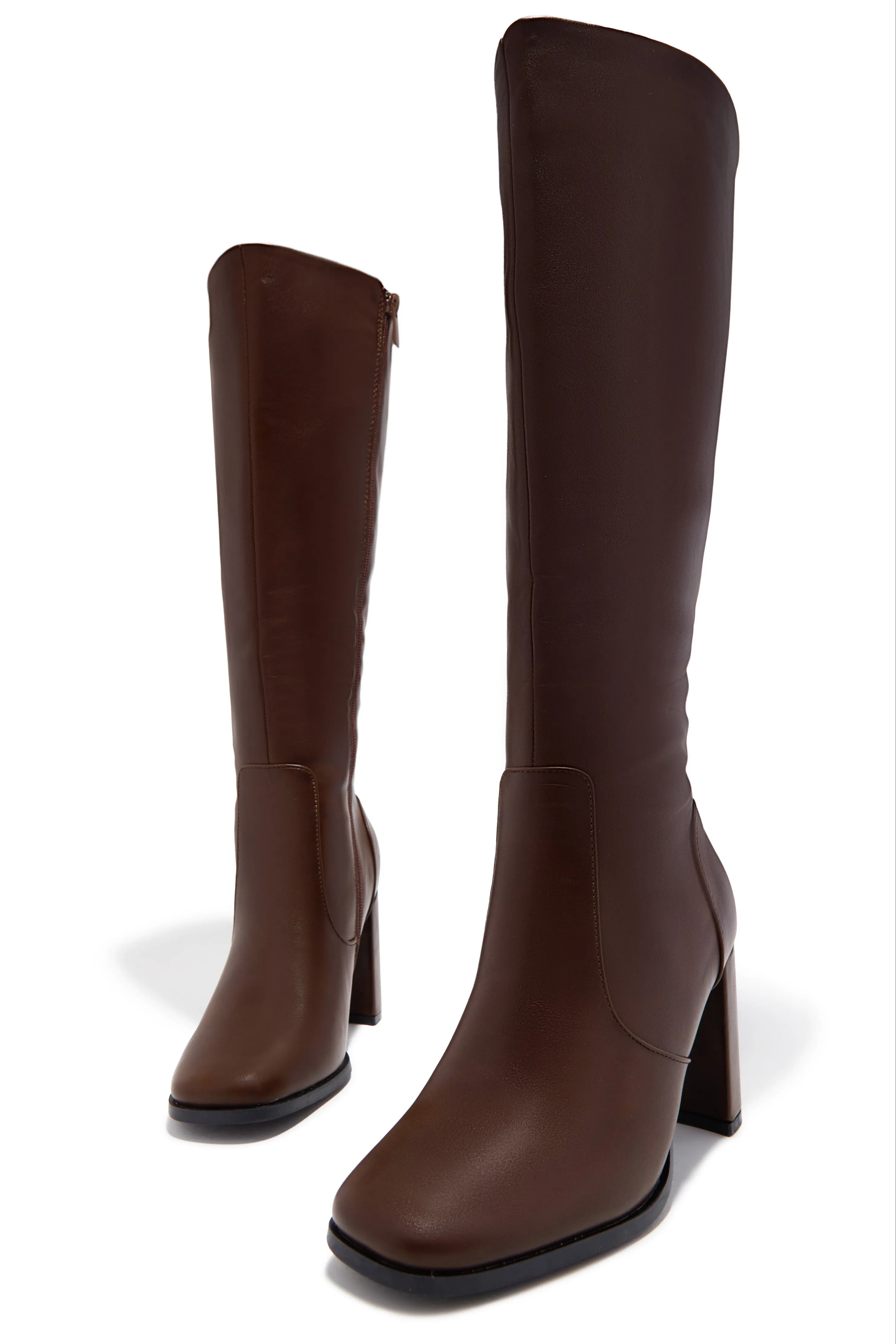 Paula Block Heel Boots - Brown sold by Miss Lola product image thumbnail 2