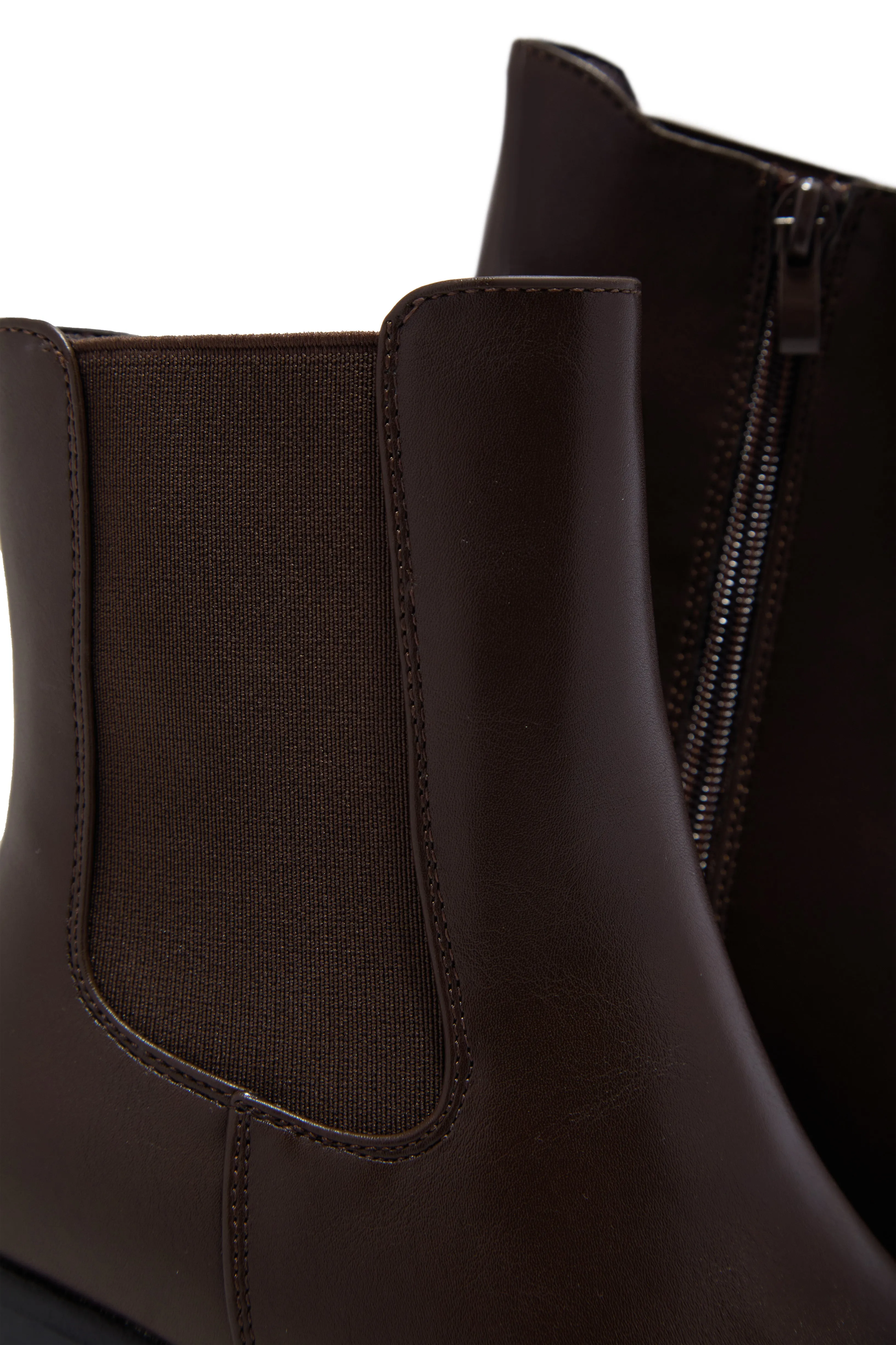 Brooklyn Block Heel Ankle Boots - Brown sold by Miss Lola product image thumbnail 5