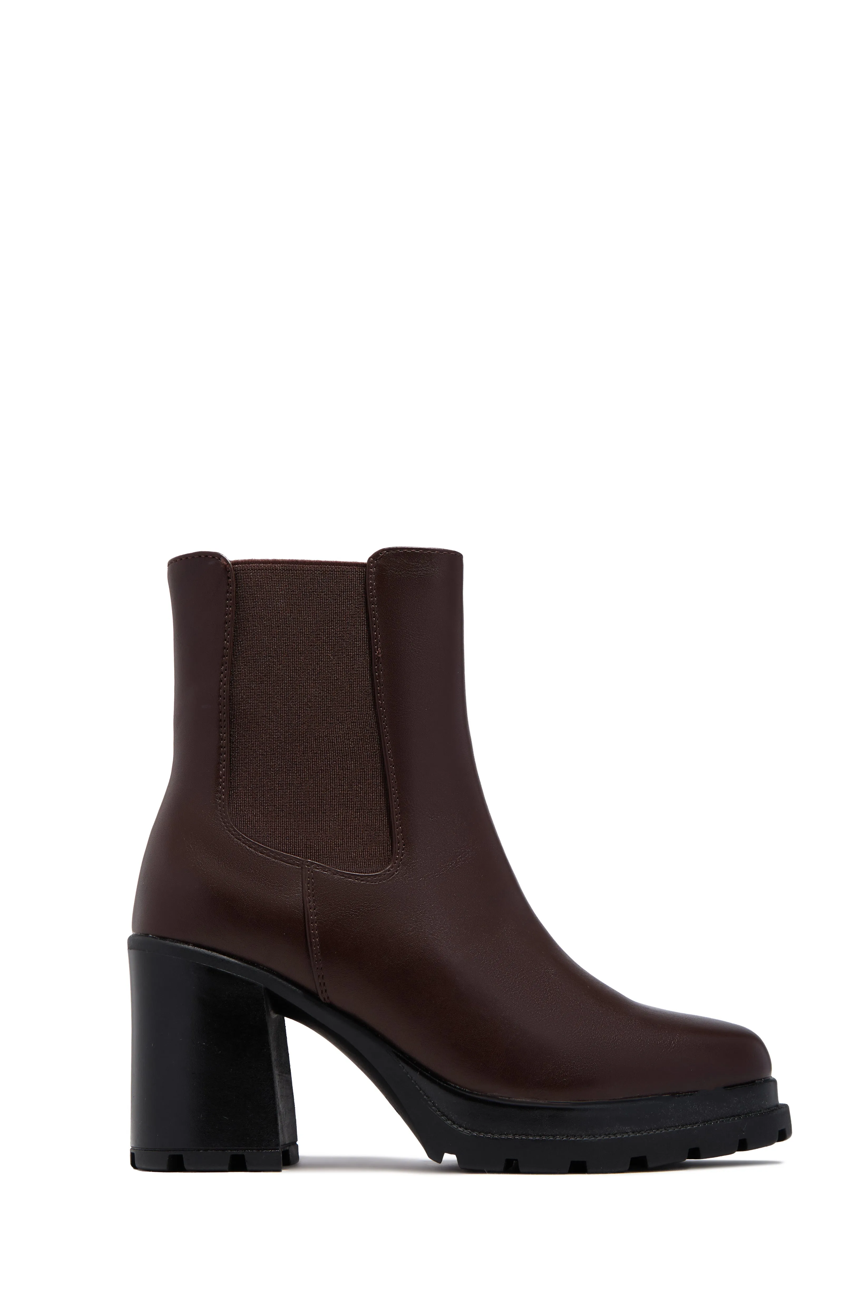 Brooklyn Block Heel Ankle Boots - Brown sold by Miss Lola product image thumbnail 3