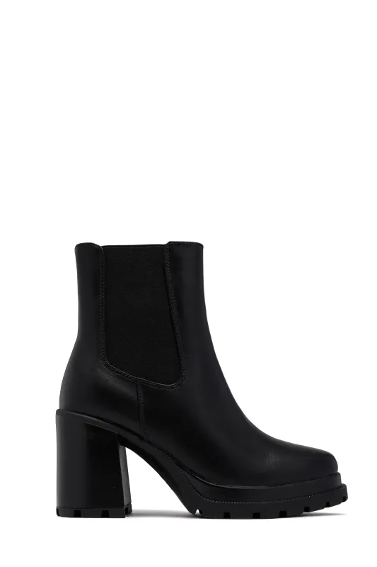 Brooklyn Block Heel Ankle Boots - Black sold by Miss Lola