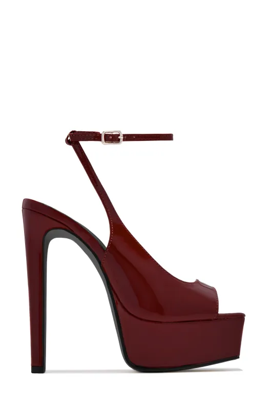 Ameli Platform High Heels - Wine sold by Miss Lola