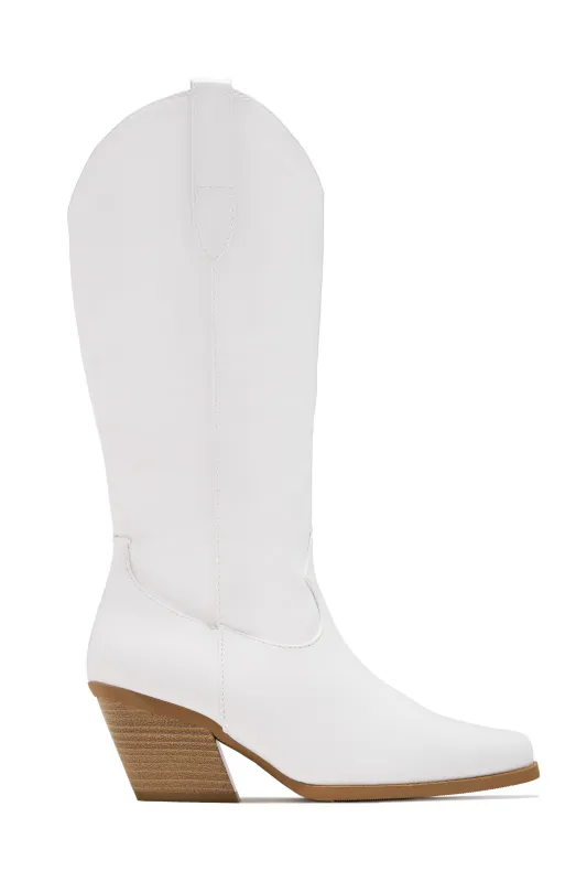 Festival Forever Cowgirl Boots - White sold by Miss Lola