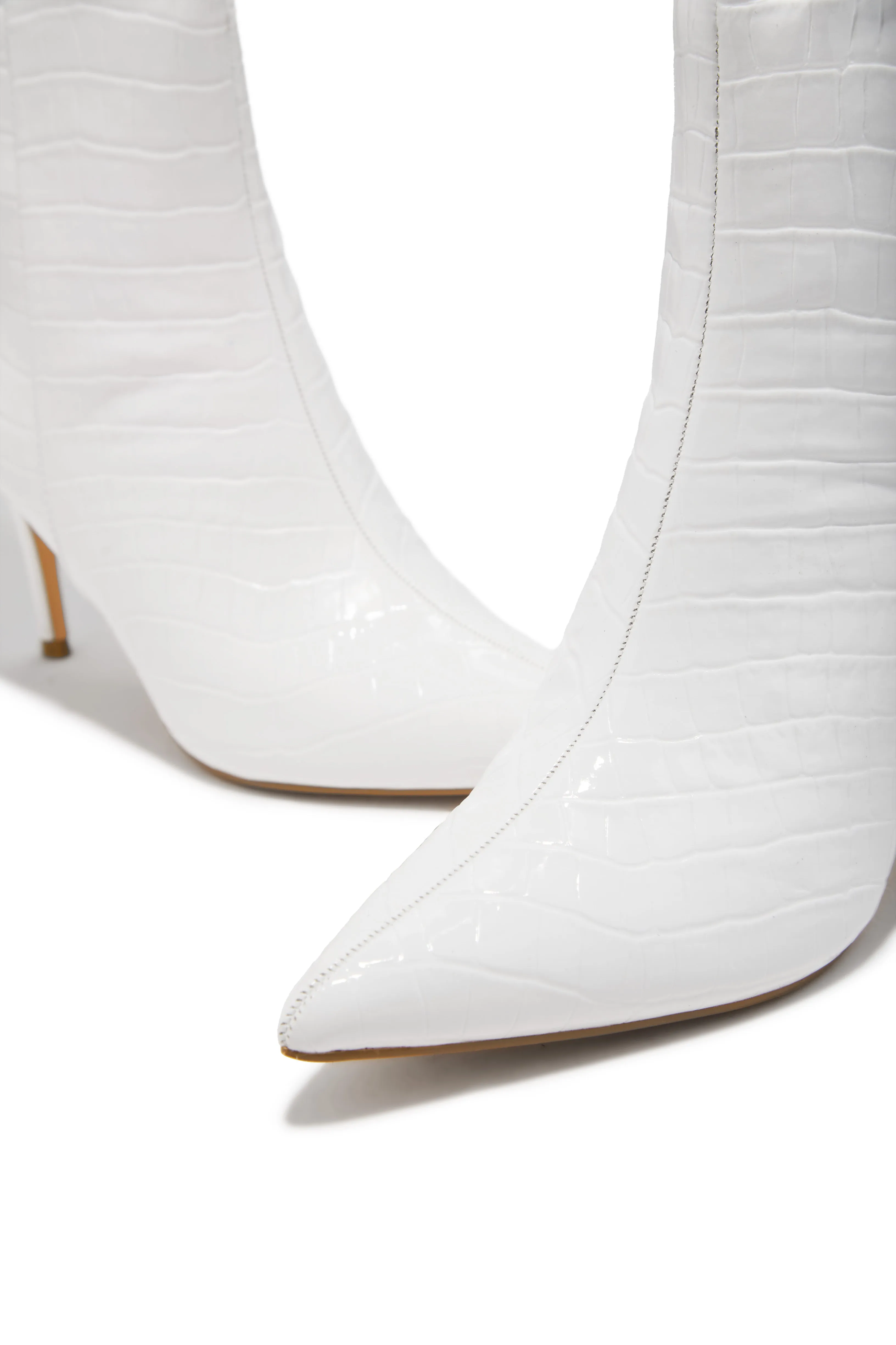 Chrissy Mid Heel Boots - White sold by Miss Lola product image thumbnail 2