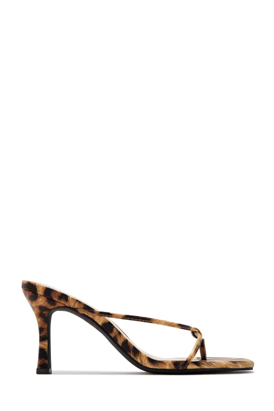 Mely Mid Heel Mules - Leopard sold by Miss Lola