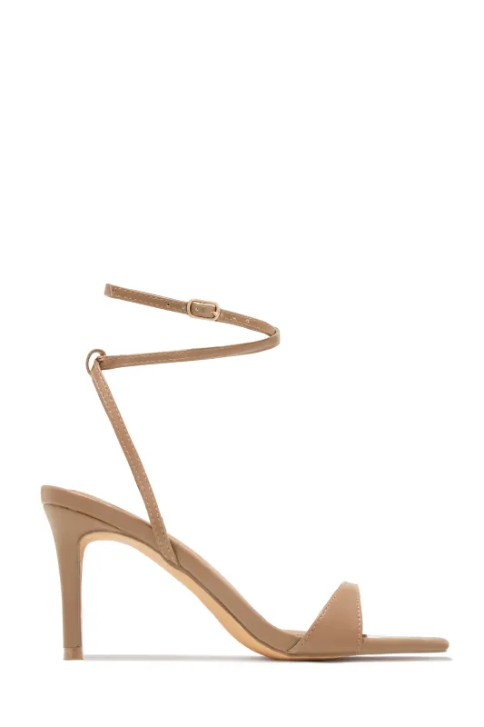 Viana Ankle Strap Mid Heels - Nude sold by Miss Lola