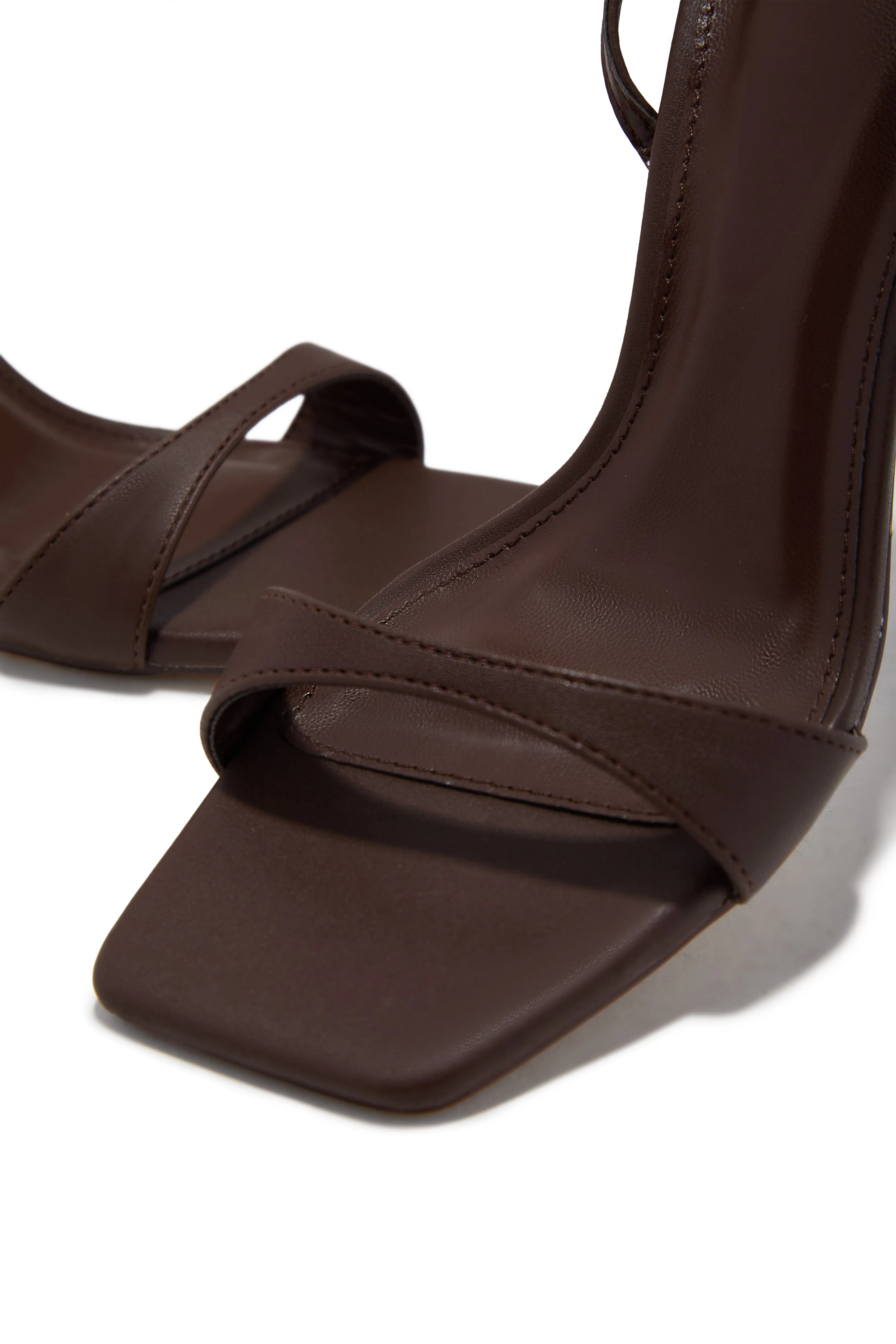 Viana Ankle Strap Mid Heels - Brown sold by Miss Lola product image thumbnail 2