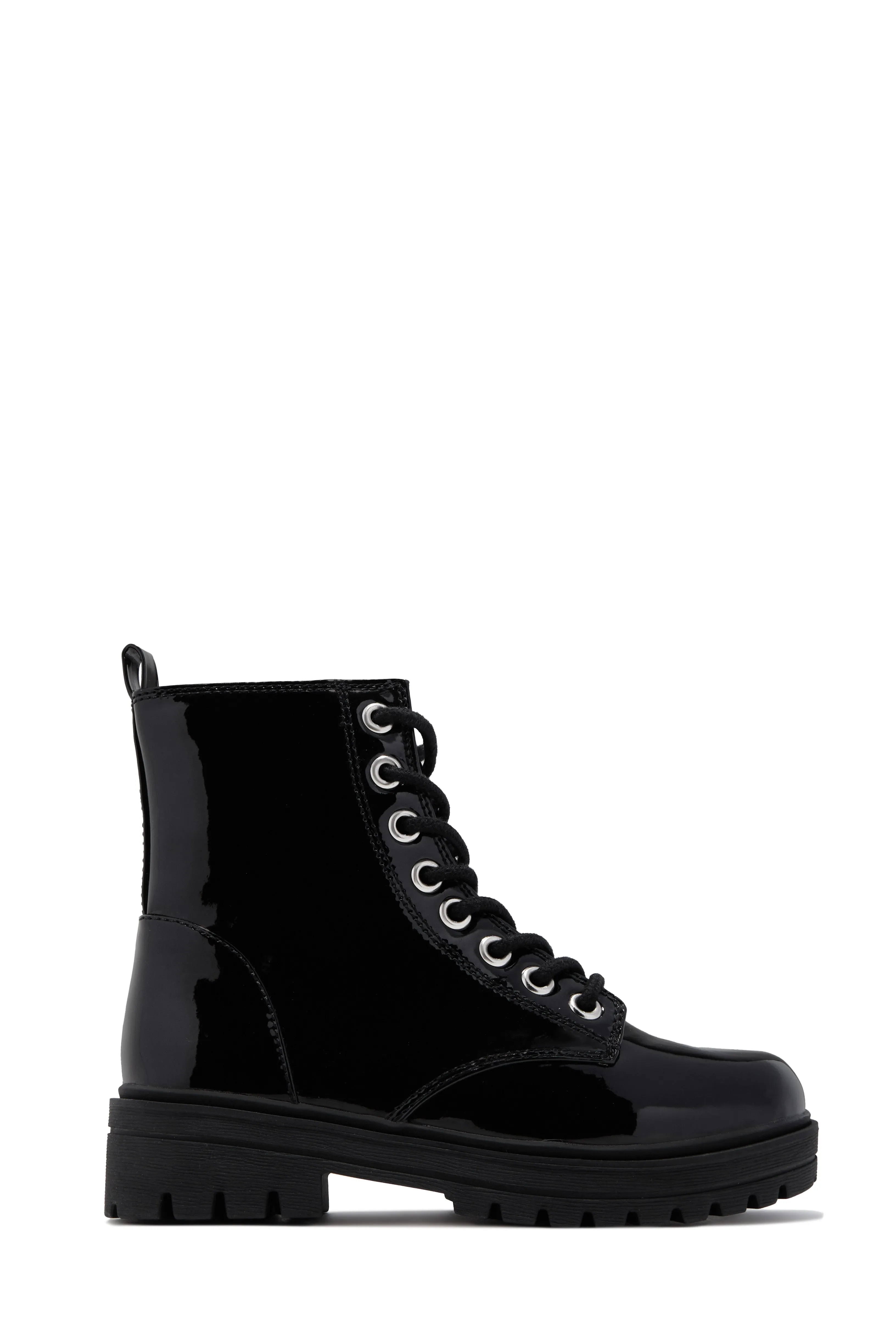 Rylen Lace Up Combat Boots - Black Pat sold by Miss Lola product image thumbnail 5