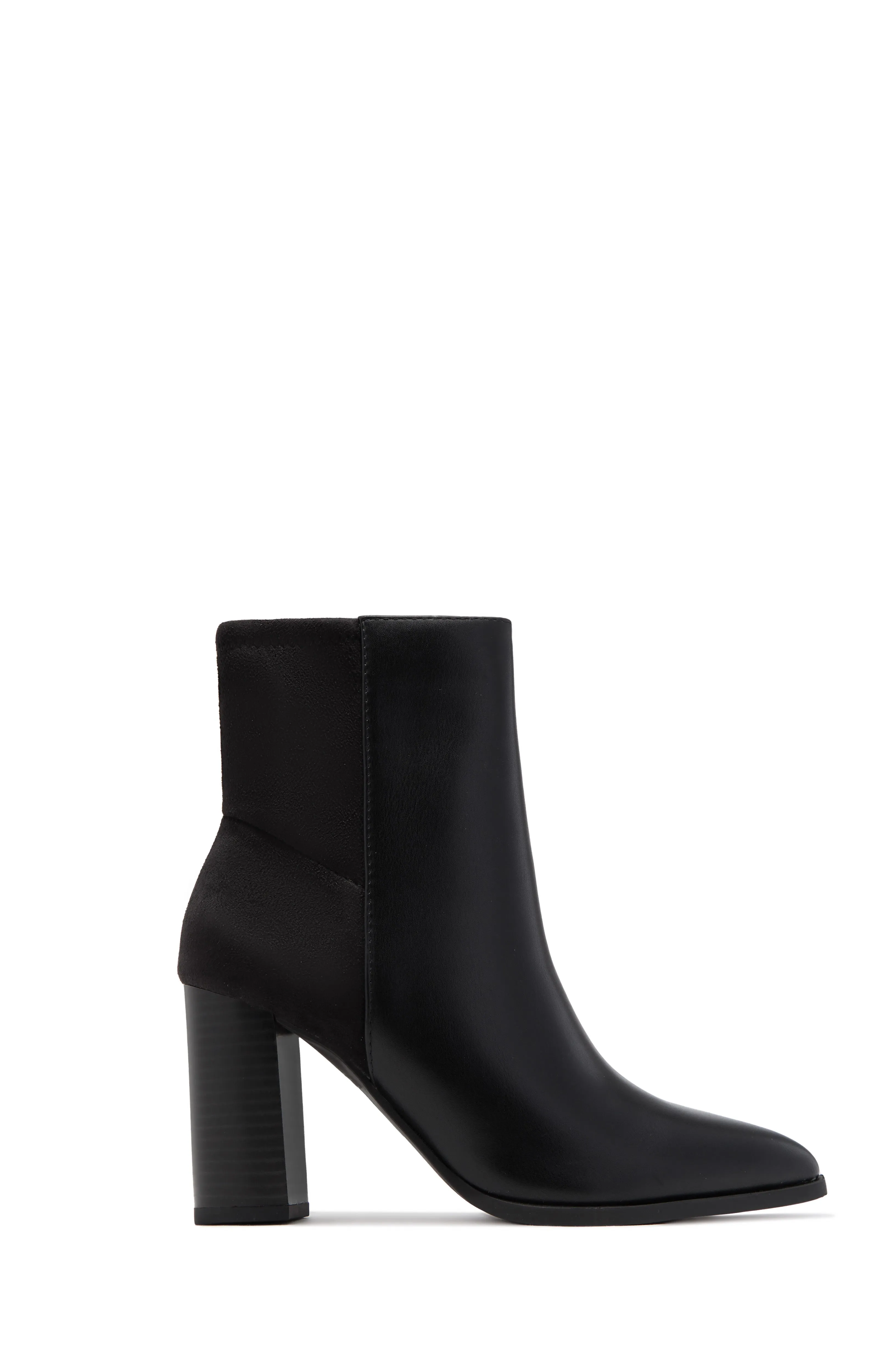 Madelyn Block Heel Ankle Boots - Black sold by Miss Lola
