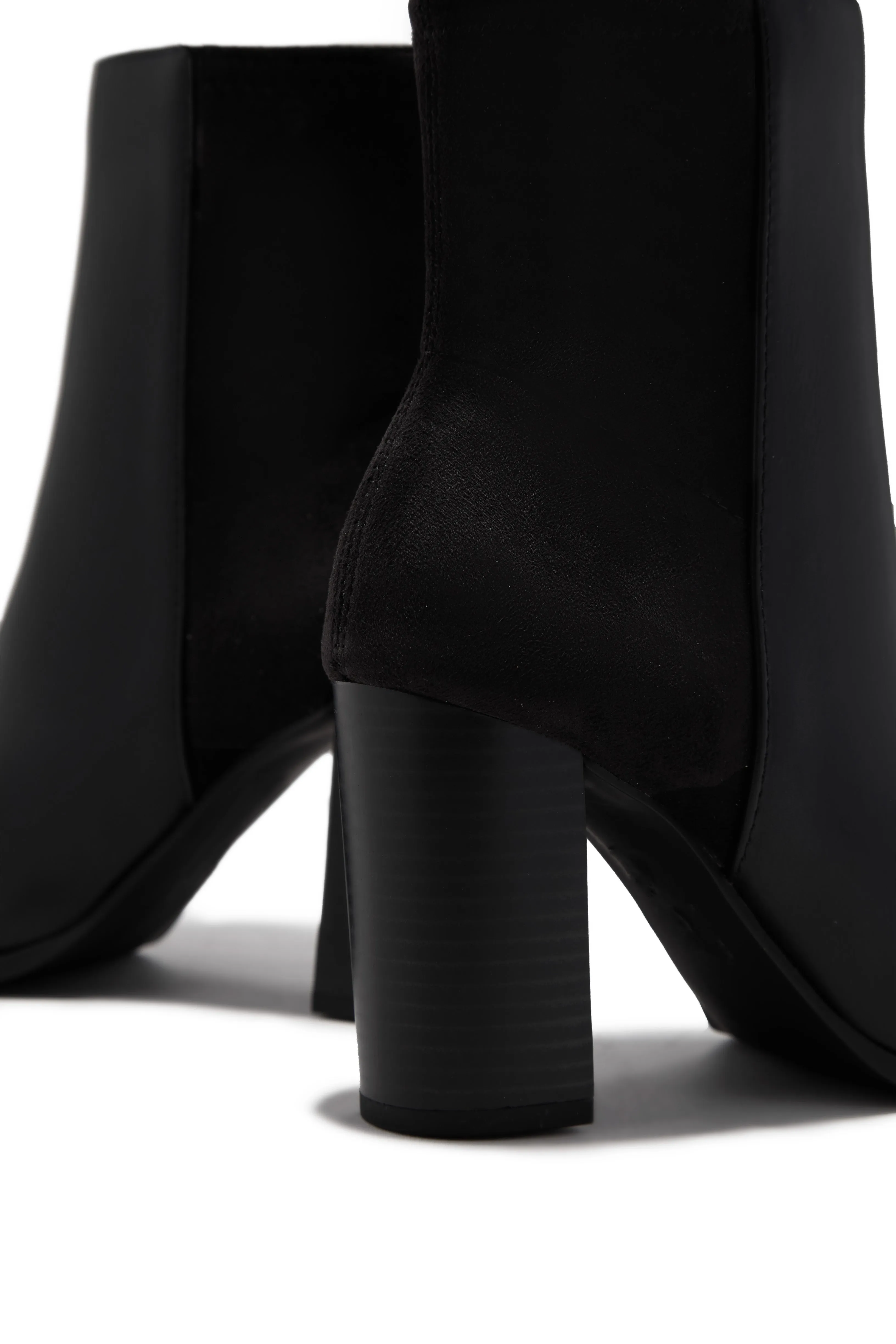 Madelyn Block Heel Ankle Boots - Black sold by Miss Lola product image thumbnail 2