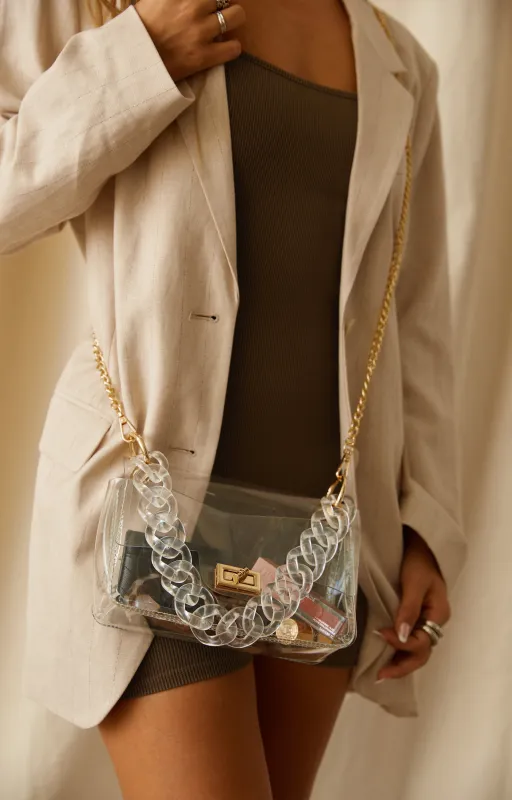 Elite Moment Crossbody Handbag - Clear sold by Miss Lola