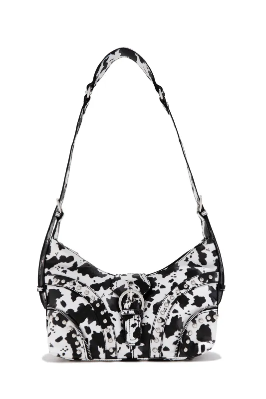 Elley Studded Shoulder Bag - Cow sold by Miss Lola