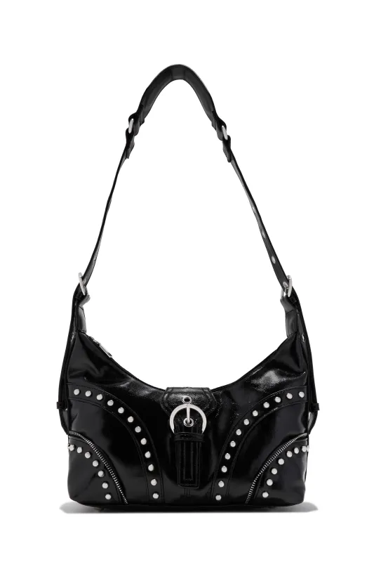 Elley Studded Shoulder Bag - Black sold by Miss Lola