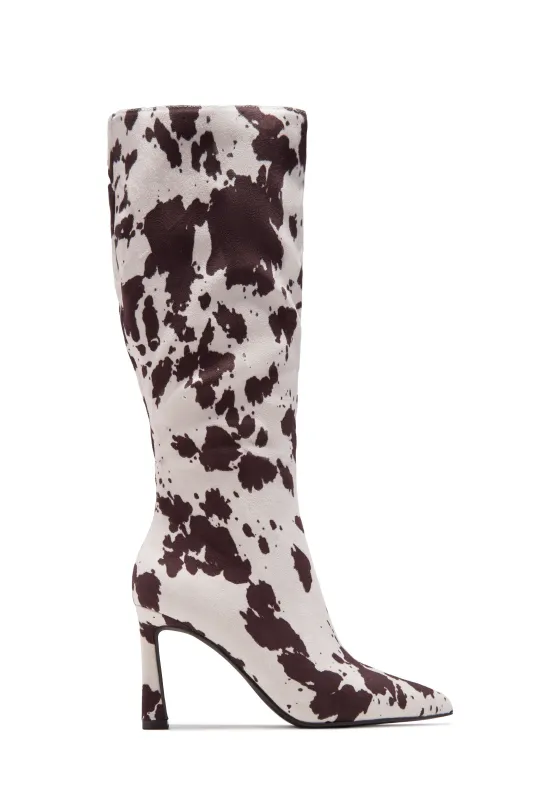 Kymmie Below The Knee Heel Boots - Cow sold by Miss Lola