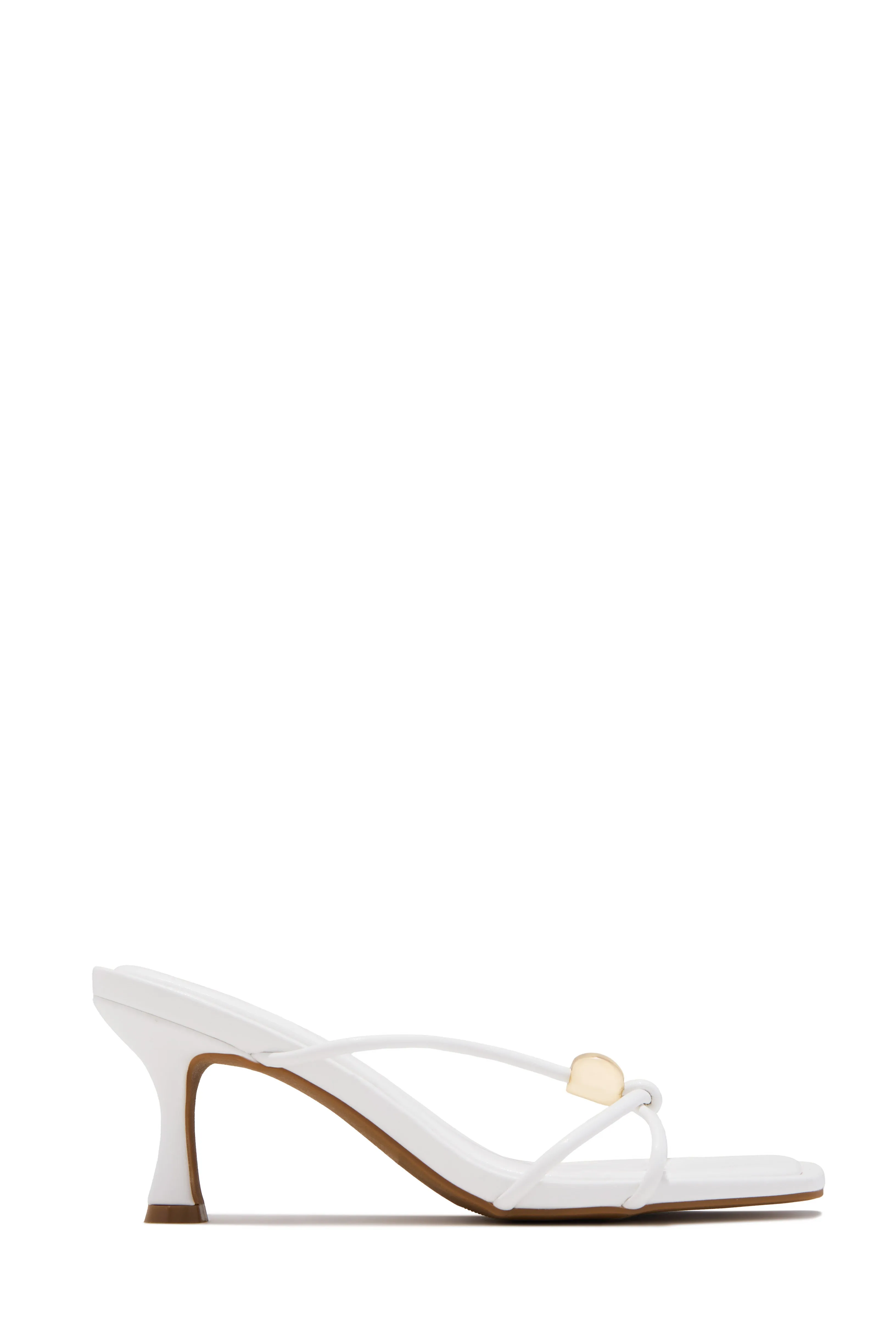 Calia Mid Heel Mules - White sold by Miss Lola product image thumbnail 3