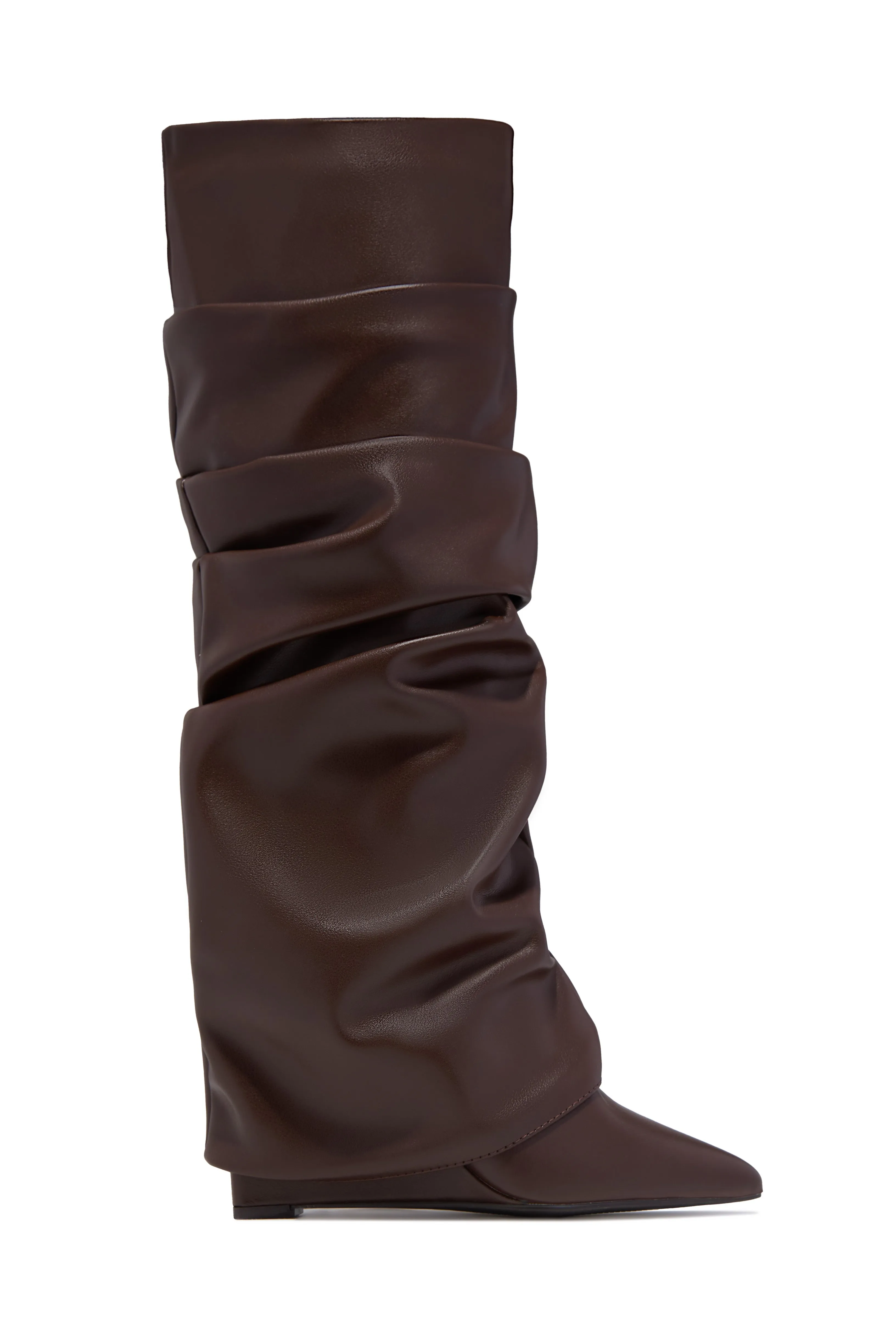 Kourtney Wedge Heel Shark Boots - Brown sold by Miss Lola product image thumbnail 2