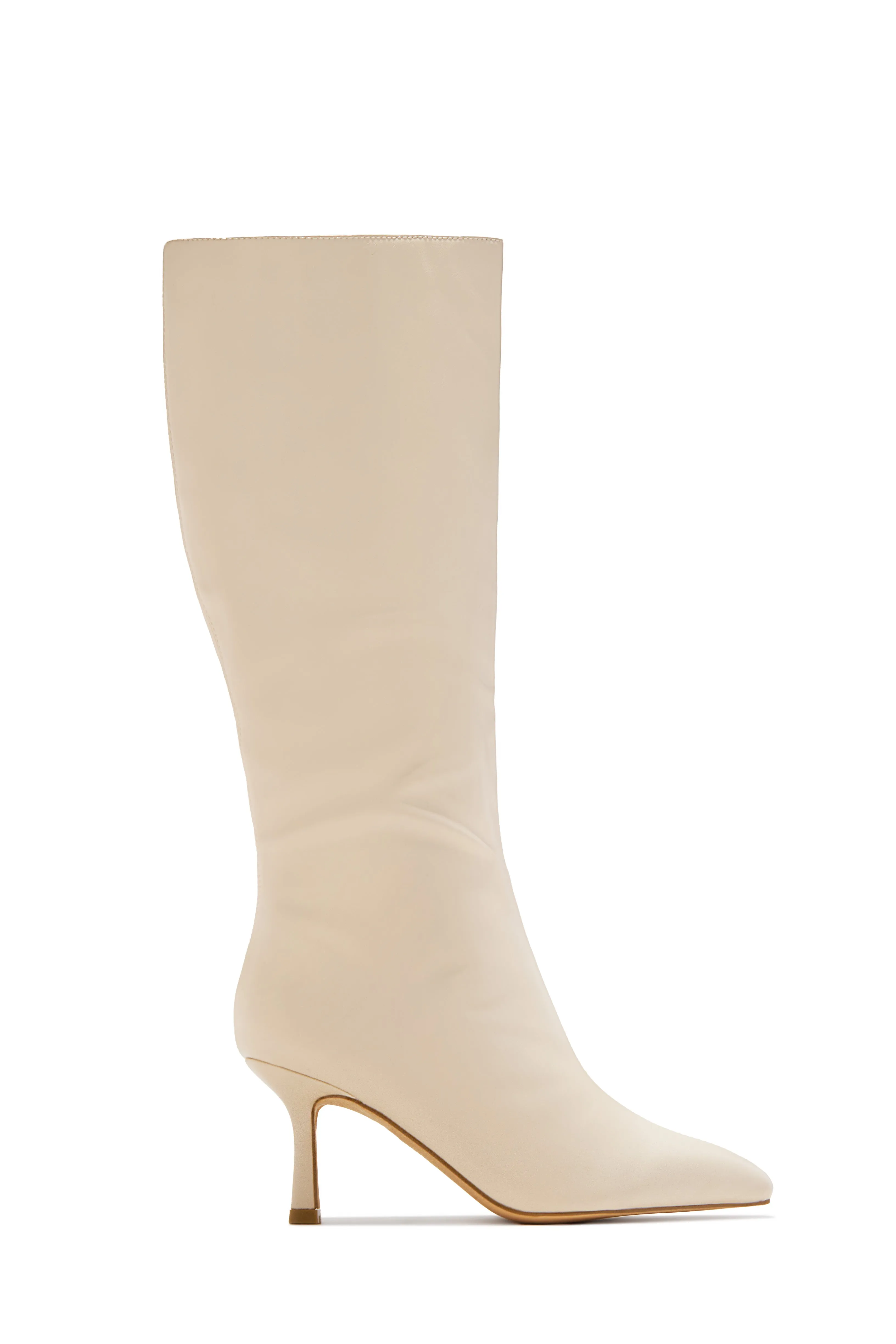 Jaylin Mid Heel Boots - Cream sold by Miss Lola