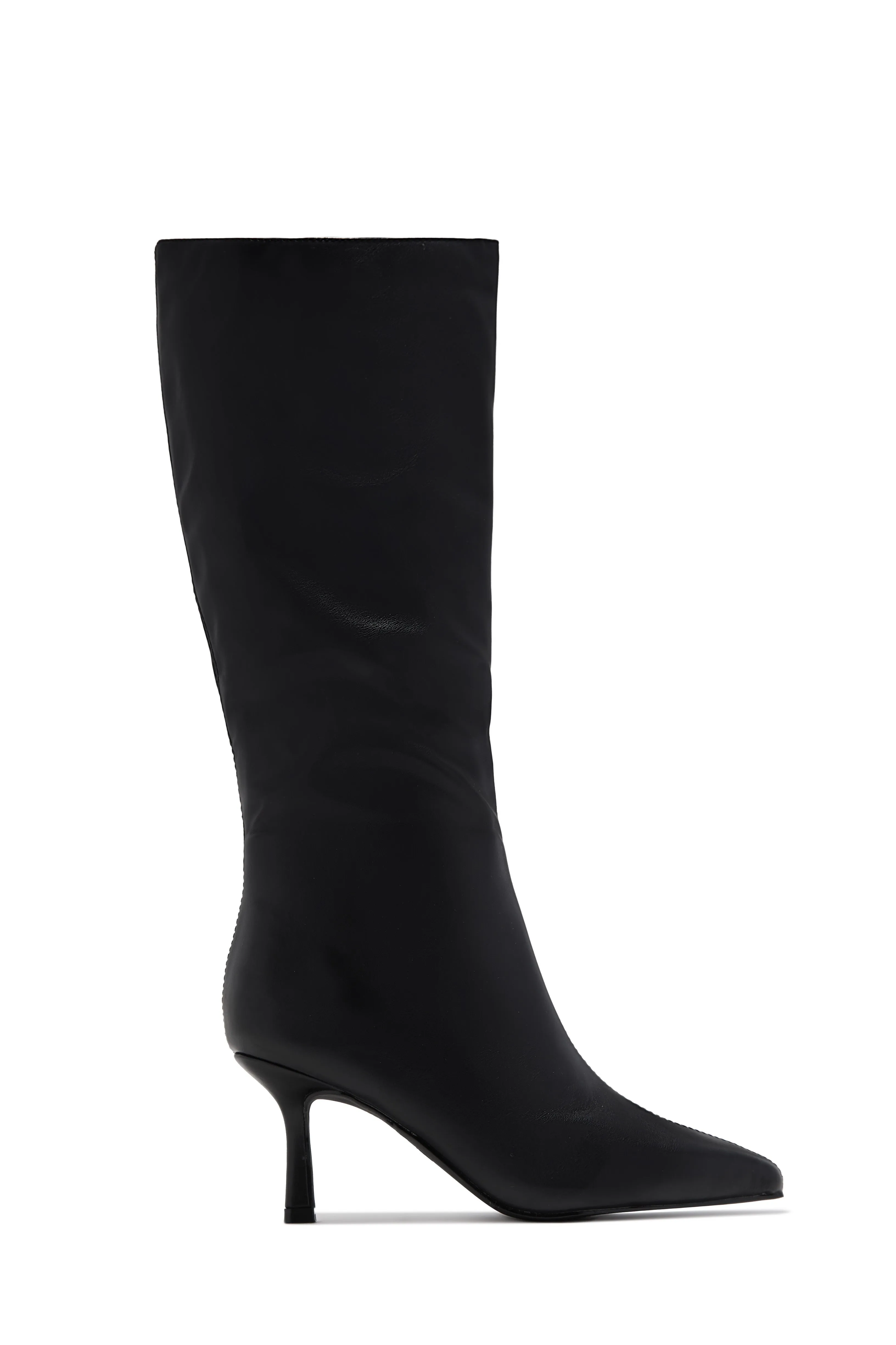 Jaylin Mid Heel Boots - Black sold by Miss Lola