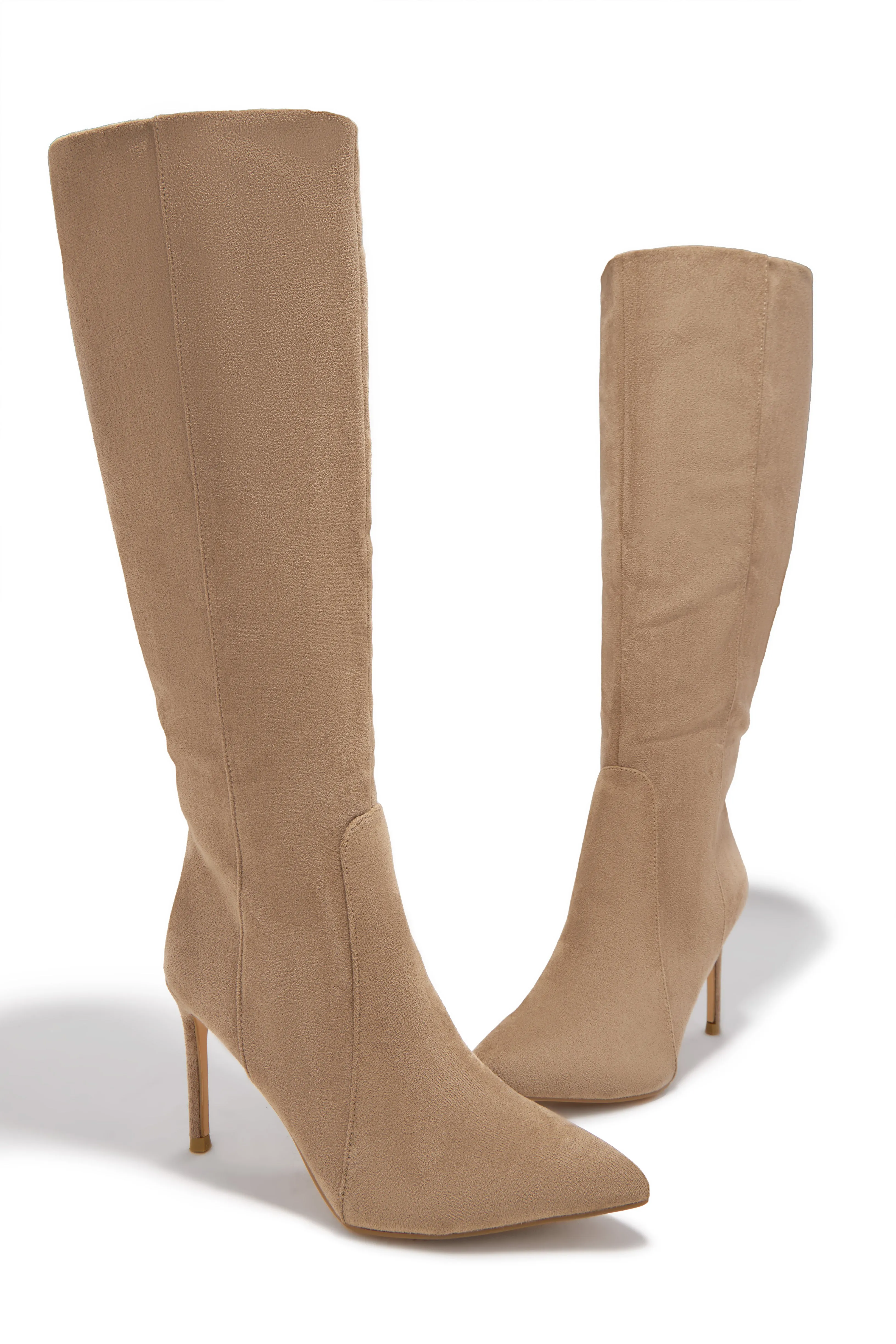 Daniella Below The Knee Heel Boots - Nude sold by Miss Lola product image thumbnail 3