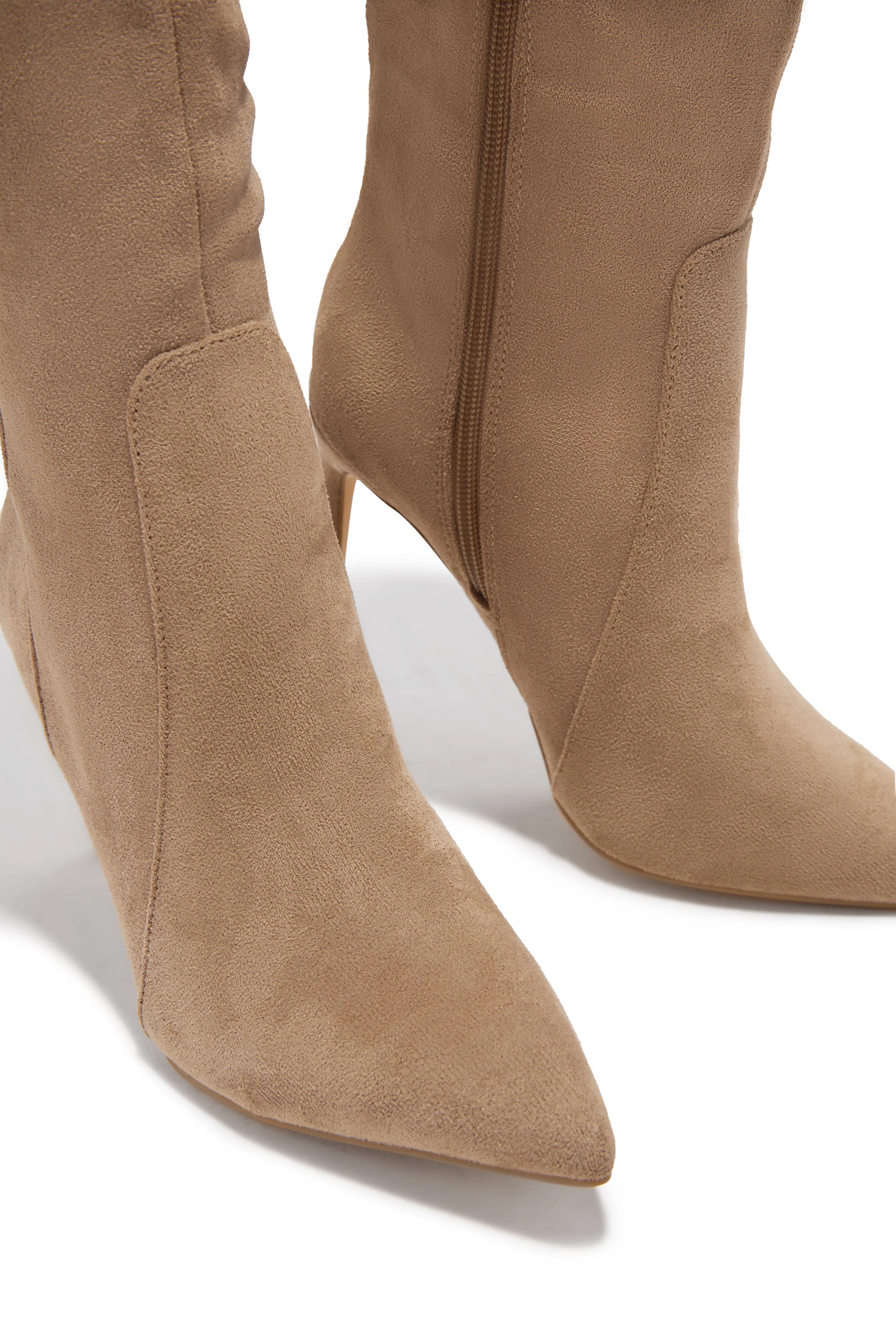 Daniella Below The Knee Heel Boots - Nude sold by Miss Lola product image thumbnail 2