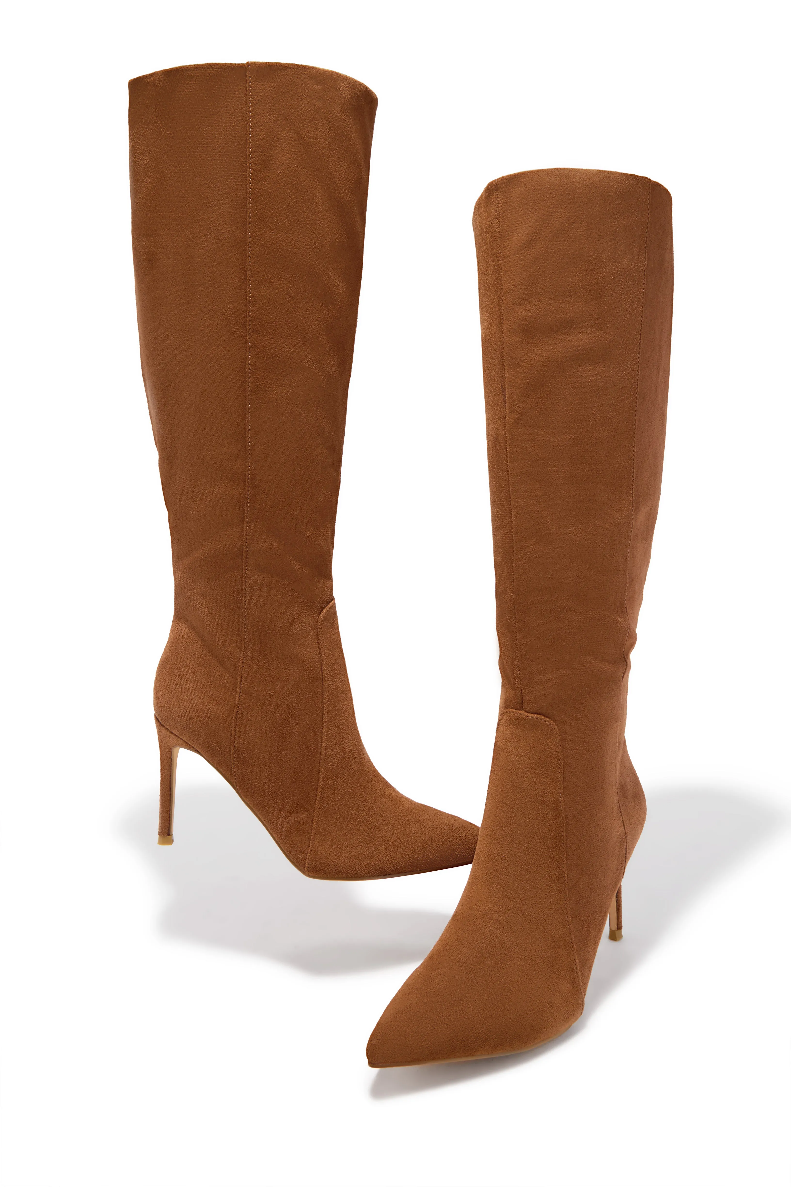 Daniella Below The Knee Heel Boots - Chestnut sold by Miss Lola product image thumbnail 3