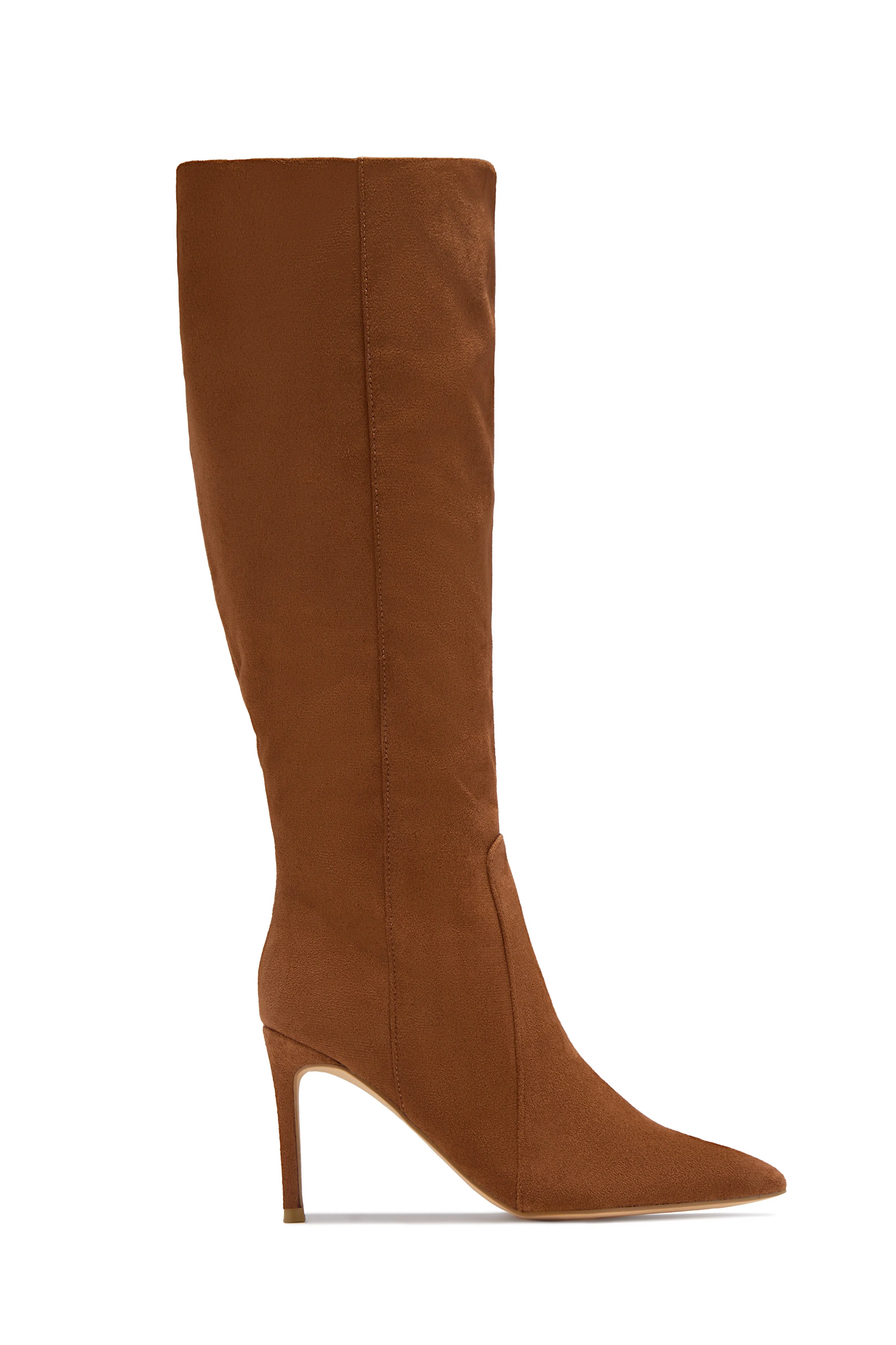 Daniella Below The Knee Heel Boots - Chestnut sold by Miss Lola product image thumbnail 4