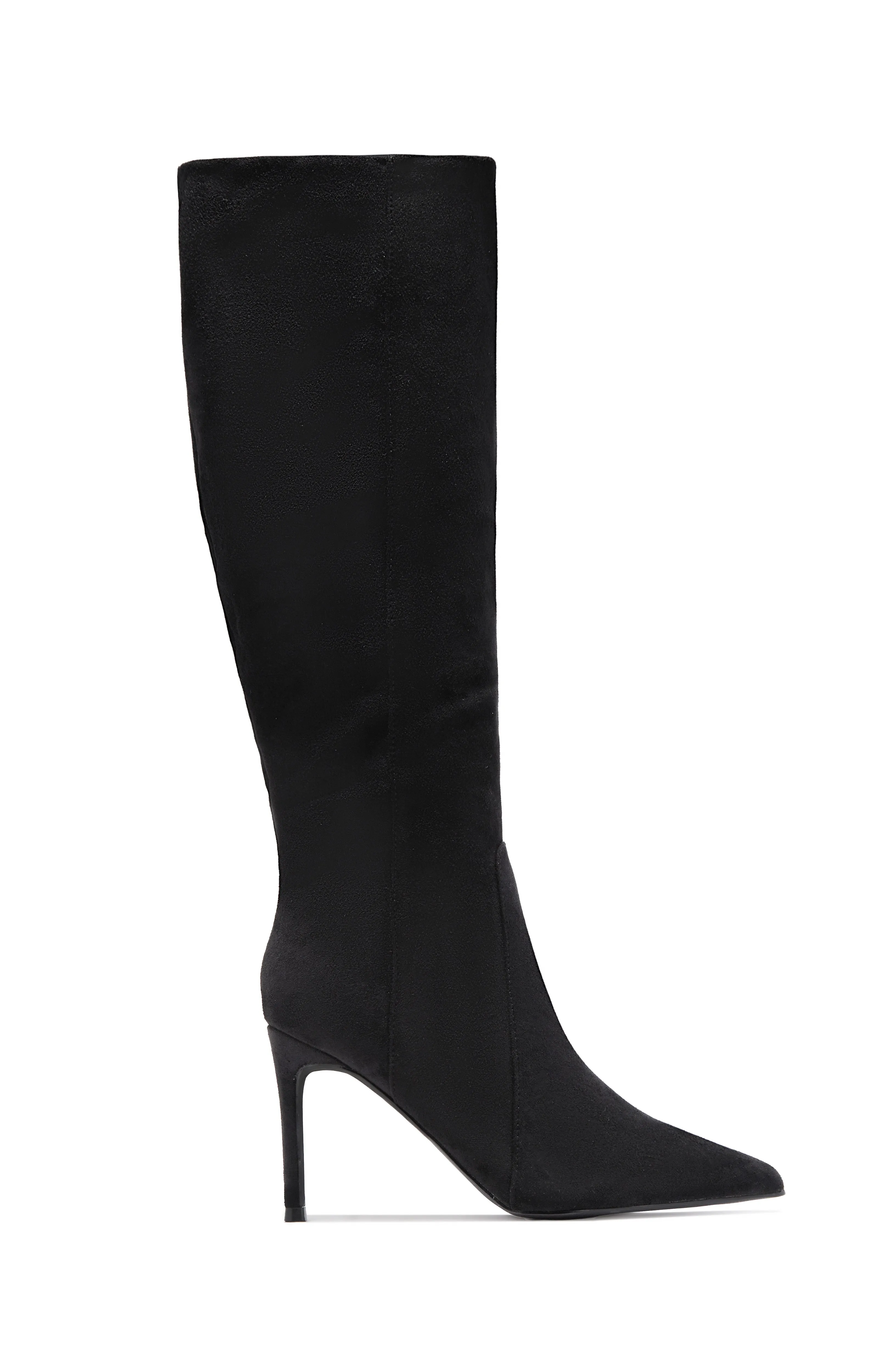 Daniella Below The Knee Heel Boots - Black sold by Miss Lola