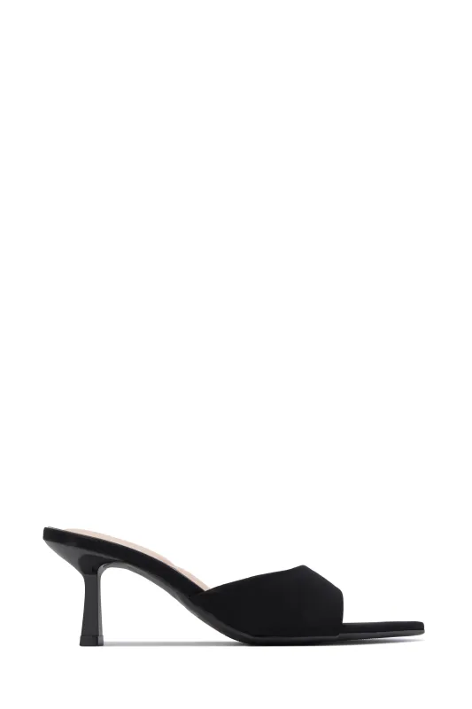 Hallie Pointed Toe Mid Heel Mules - Black sold by Miss Lola