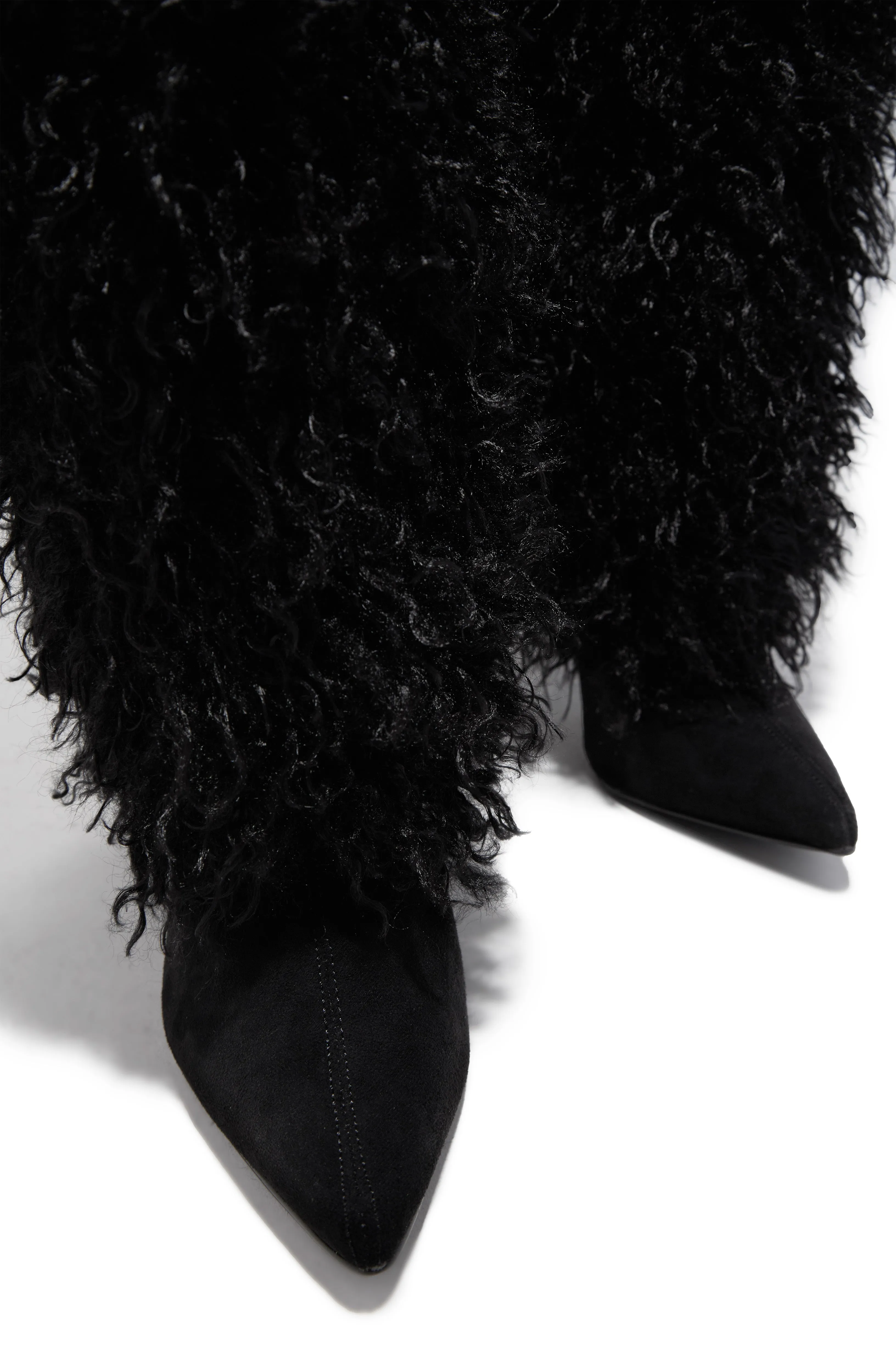 Zyla Faux Fur Heel Boots - Black sold by Miss Lola product image thumbnail 2