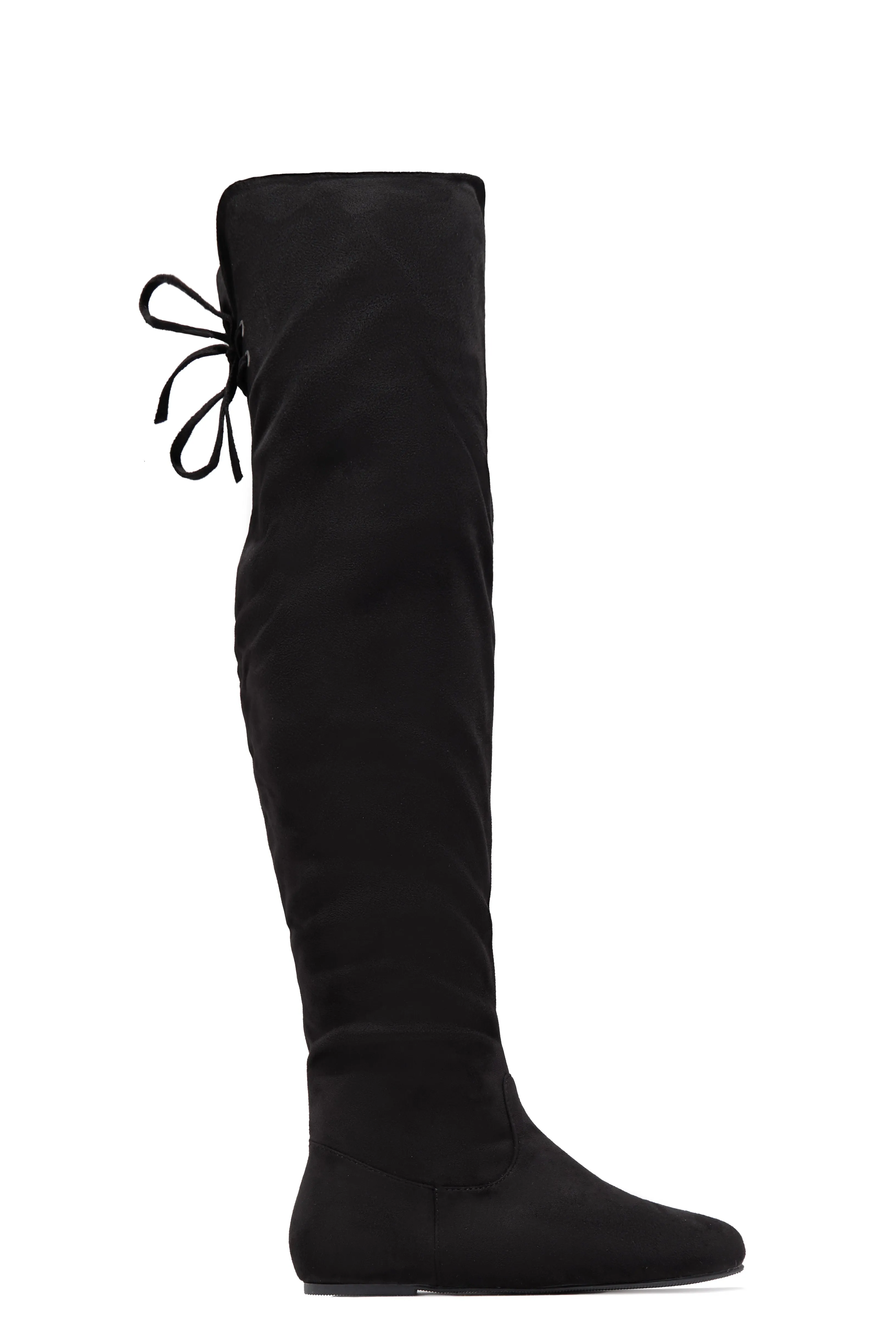 Cozy Season Flat Over The Knee Boots - Black sold by Miss Lola