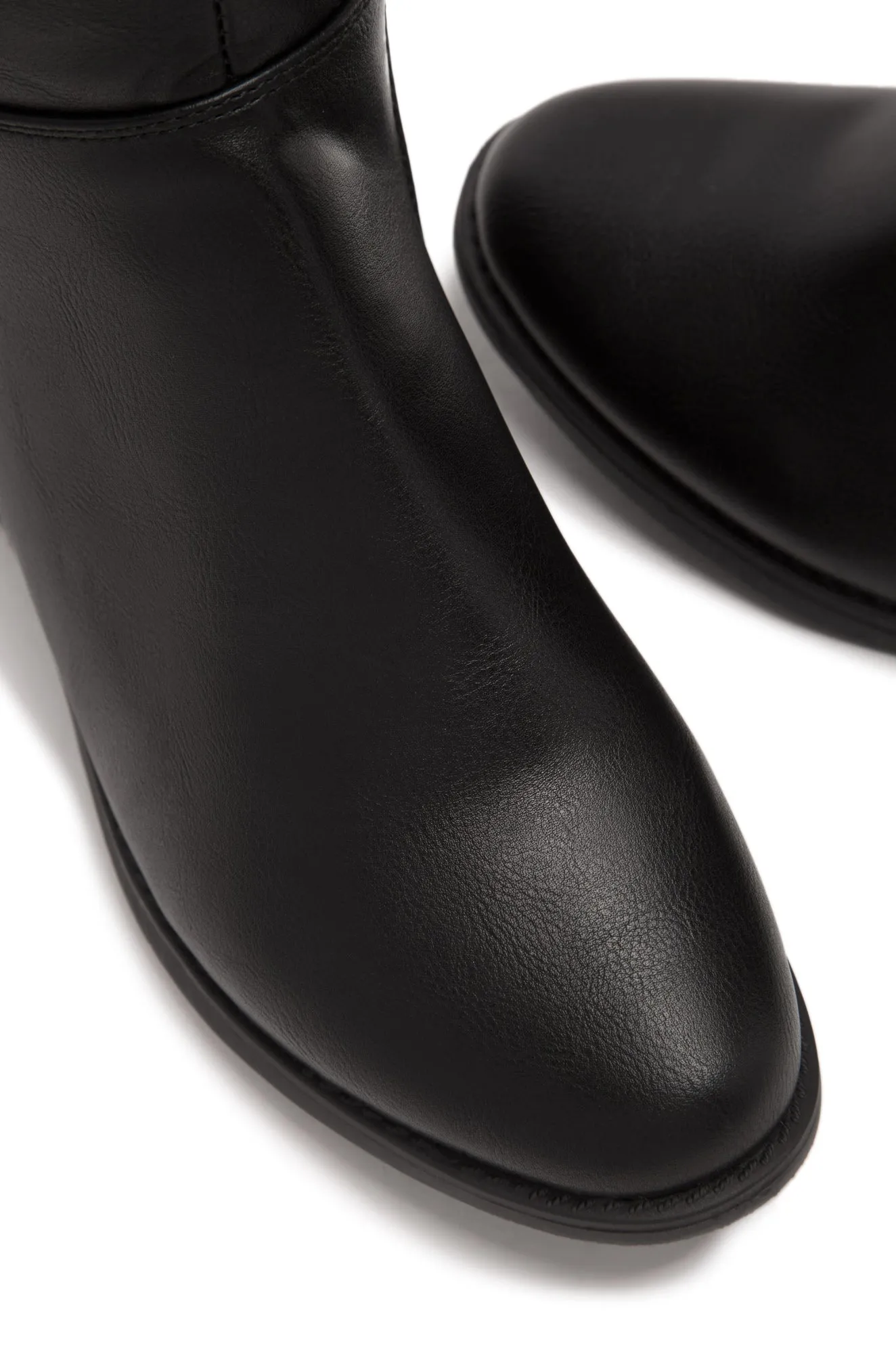 London Flat Over The Knee Boots - Black PU sold by Miss Lola product image thumbnail 3