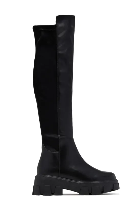 She's A Muse Flat Boots - Black sold by Miss Lola