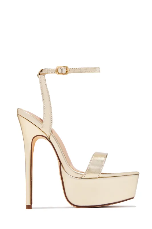 Your Temptation Platform High Heels - Gold sold by Miss Lola