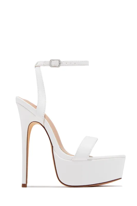 Your Temptation Platform High Heels - White sold by Miss Lola