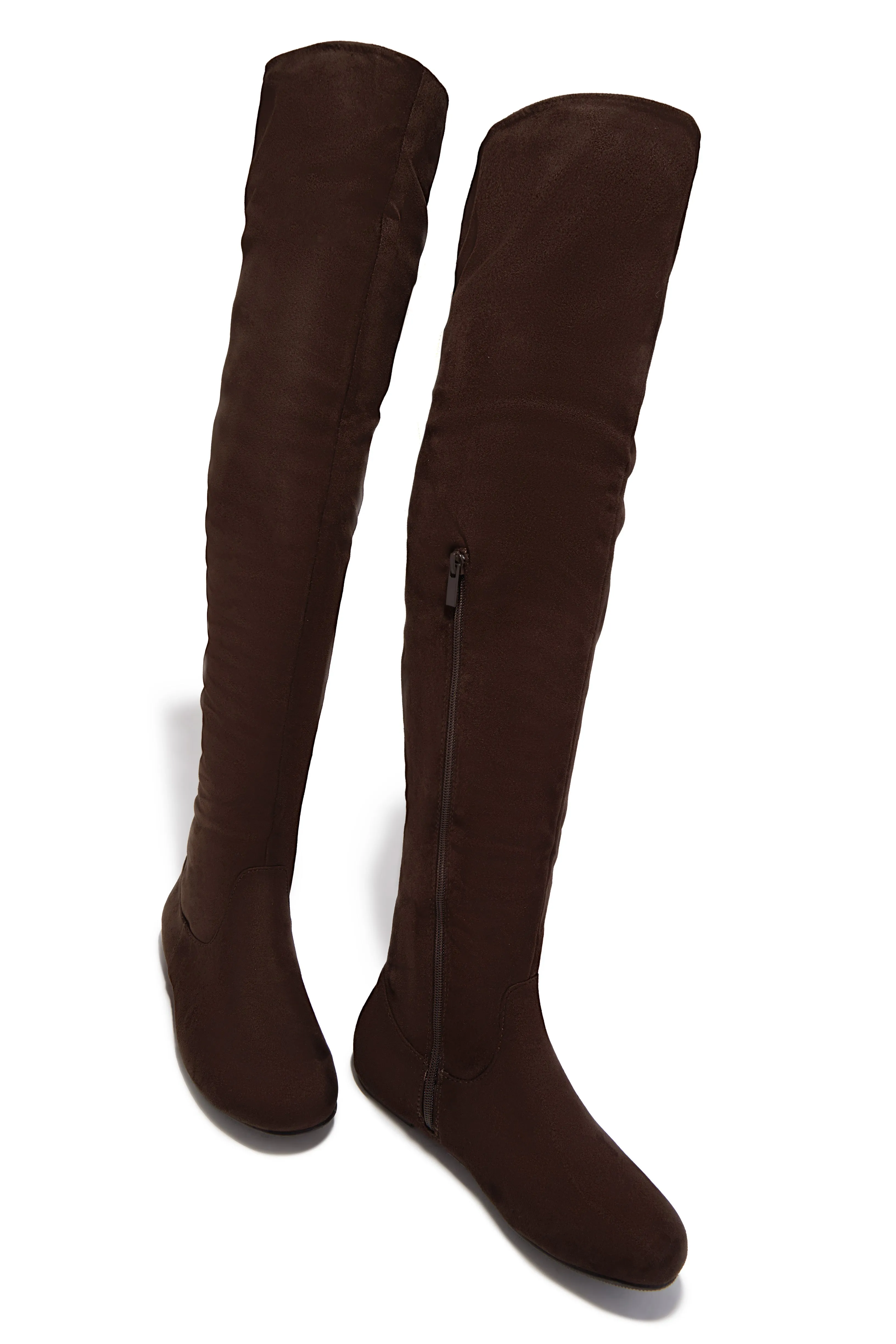 Cozy Season Flat Over The Knee Boots - Brown sold by Miss Lola product image thumbnail 2