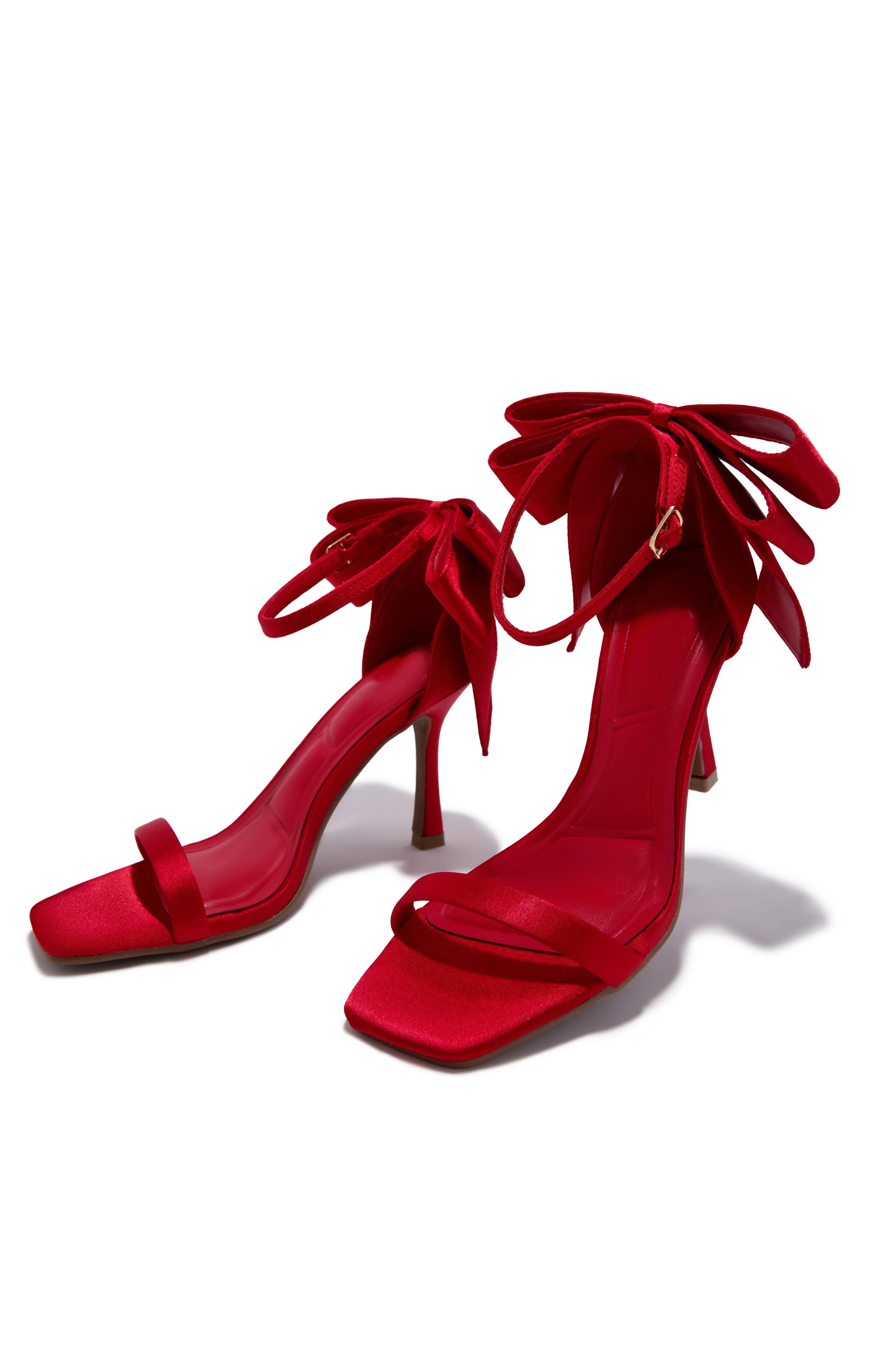 Kelli Single Sole Bow Heels - Red sold by Miss Lola product image thumbnail 2