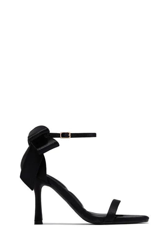 Kelli Single Sole Bow Heels - Black sold by Miss Lola