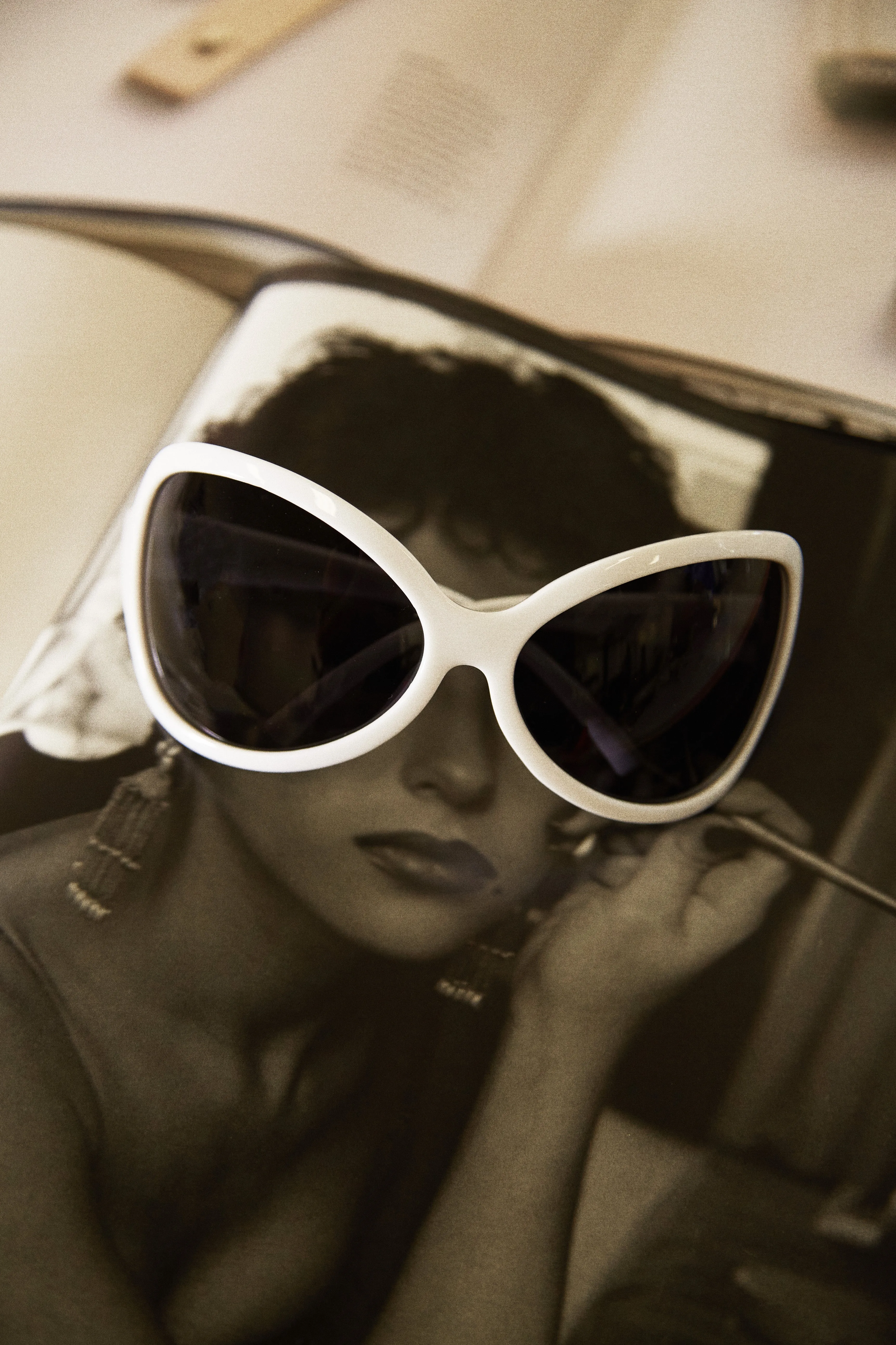 Big Reveal Oversized Sunglasses - White sold by Miss Lola