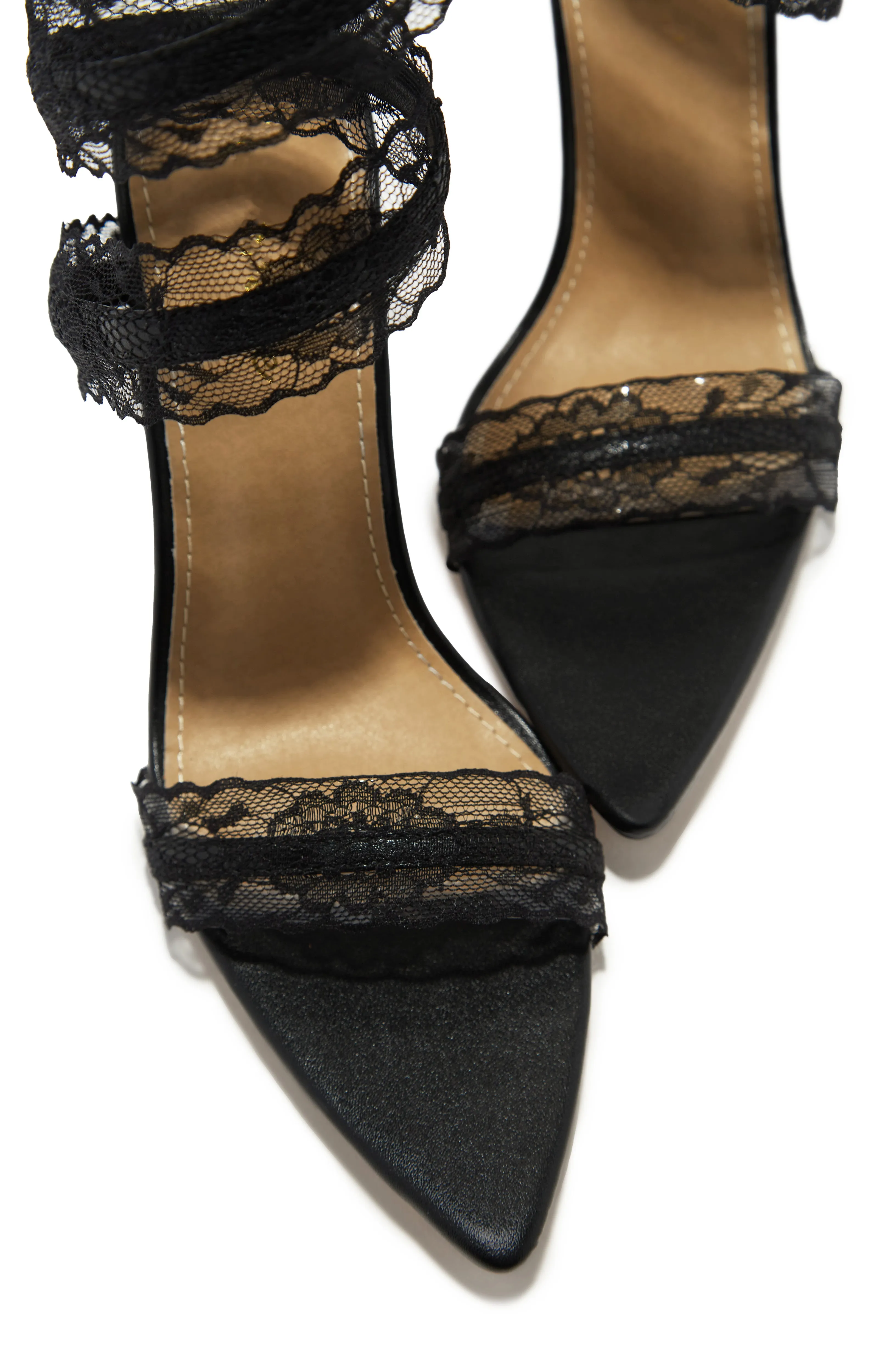 Gia Around The Ankle Coil High Heels - Black sold by Miss Lola product image thumbnail 5