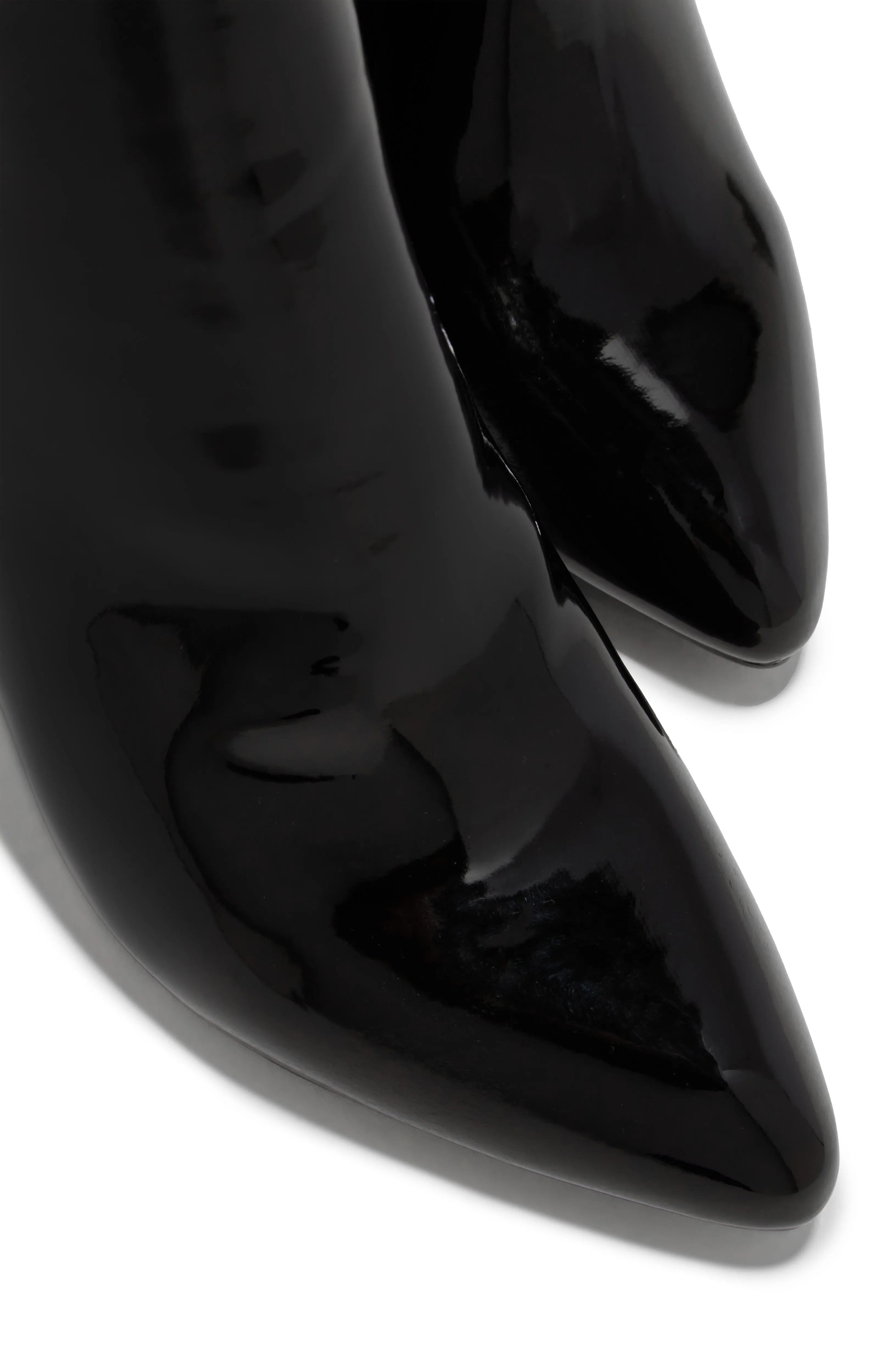 Cindy Block Heel Ankle Boots - Black Pat sold by Miss Lola product image thumbnail 3