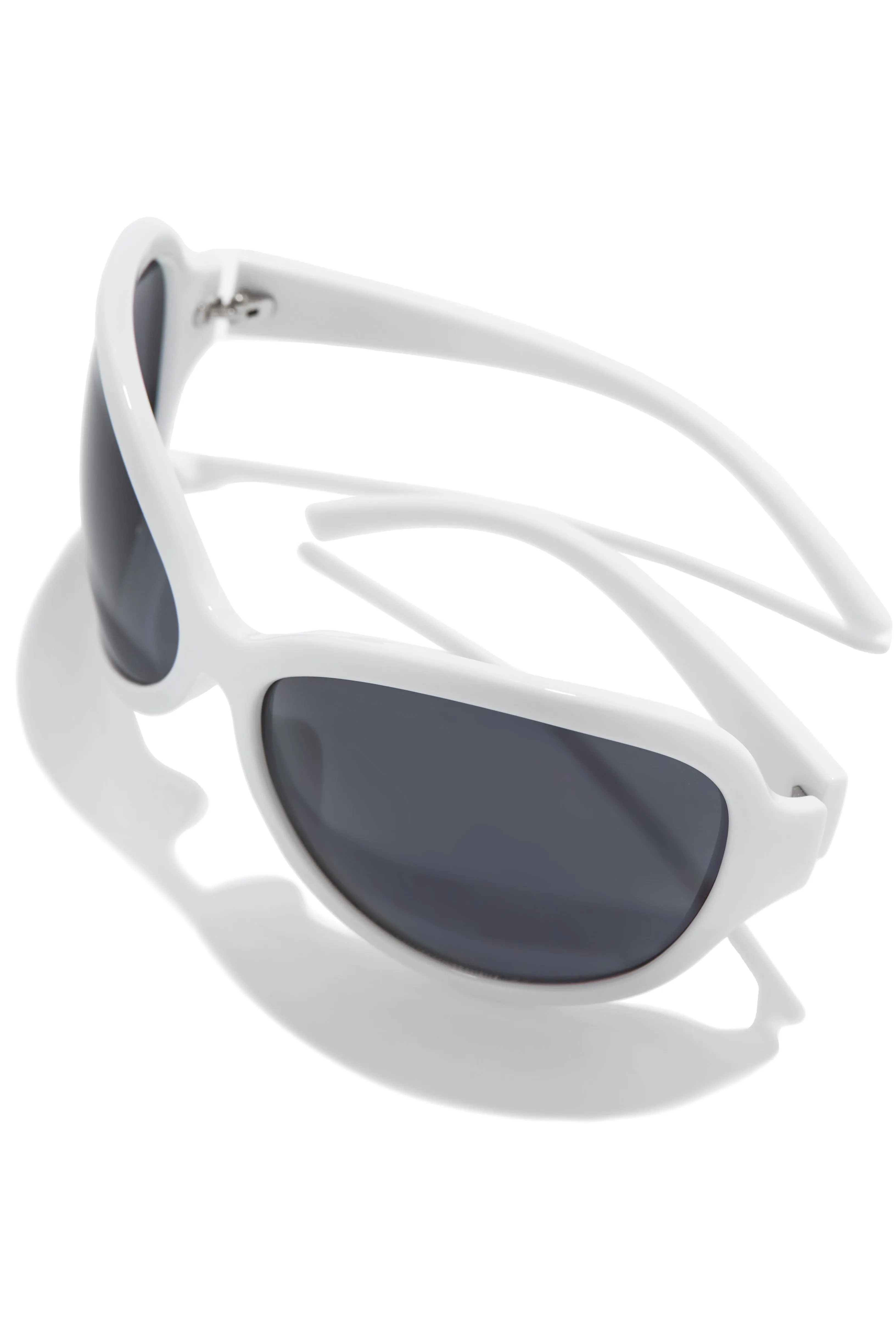 Big Reveal Oversized Sunglasses - White sold by Miss Lola product image thumbnail 2