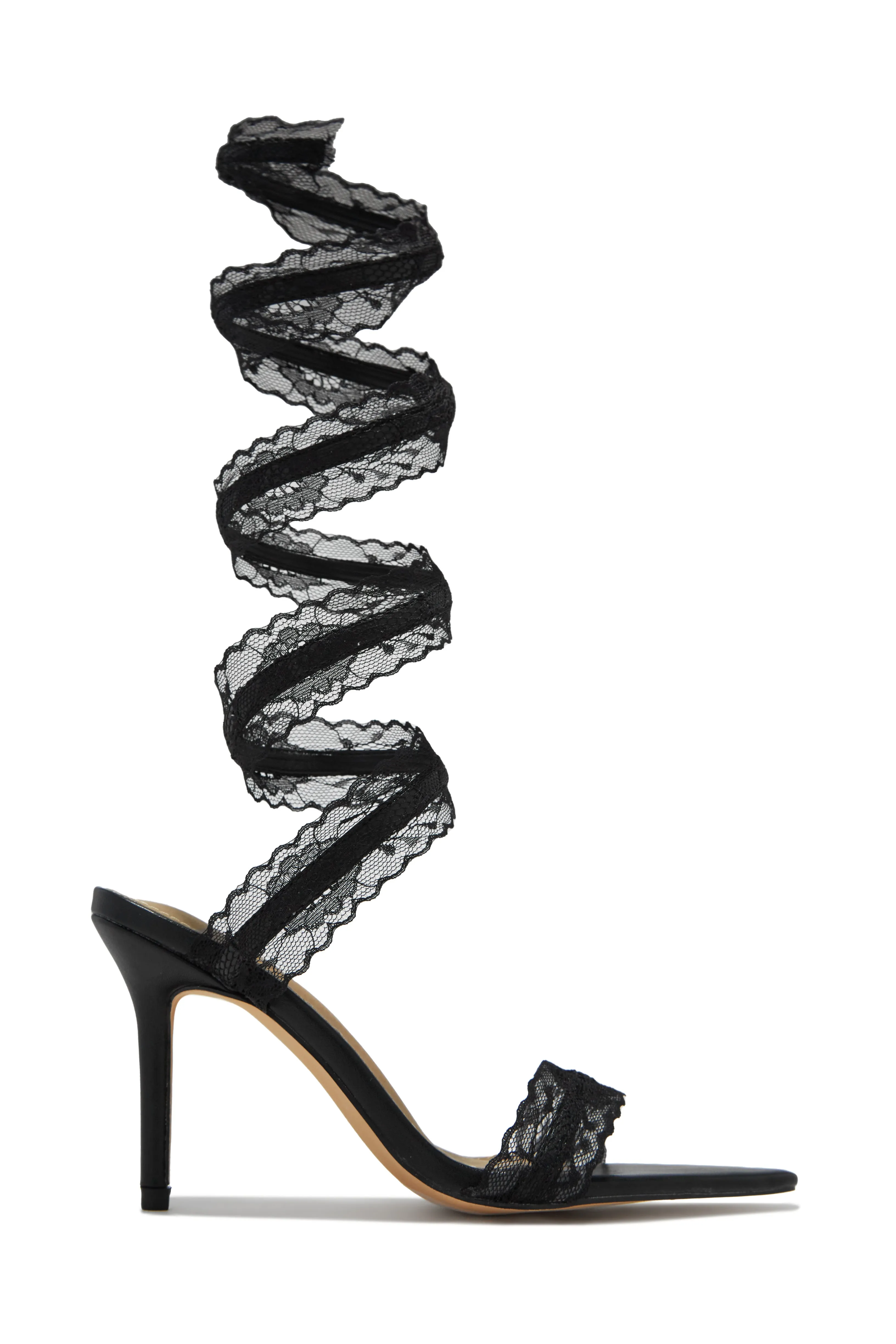 Gia Around The Ankle Coil High Heels - Black sold by Miss Lola product image thumbnail 2