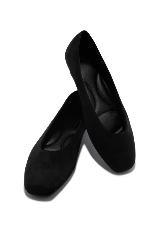 Claira Ballet Flats - Black Suede sold by Miss Lola