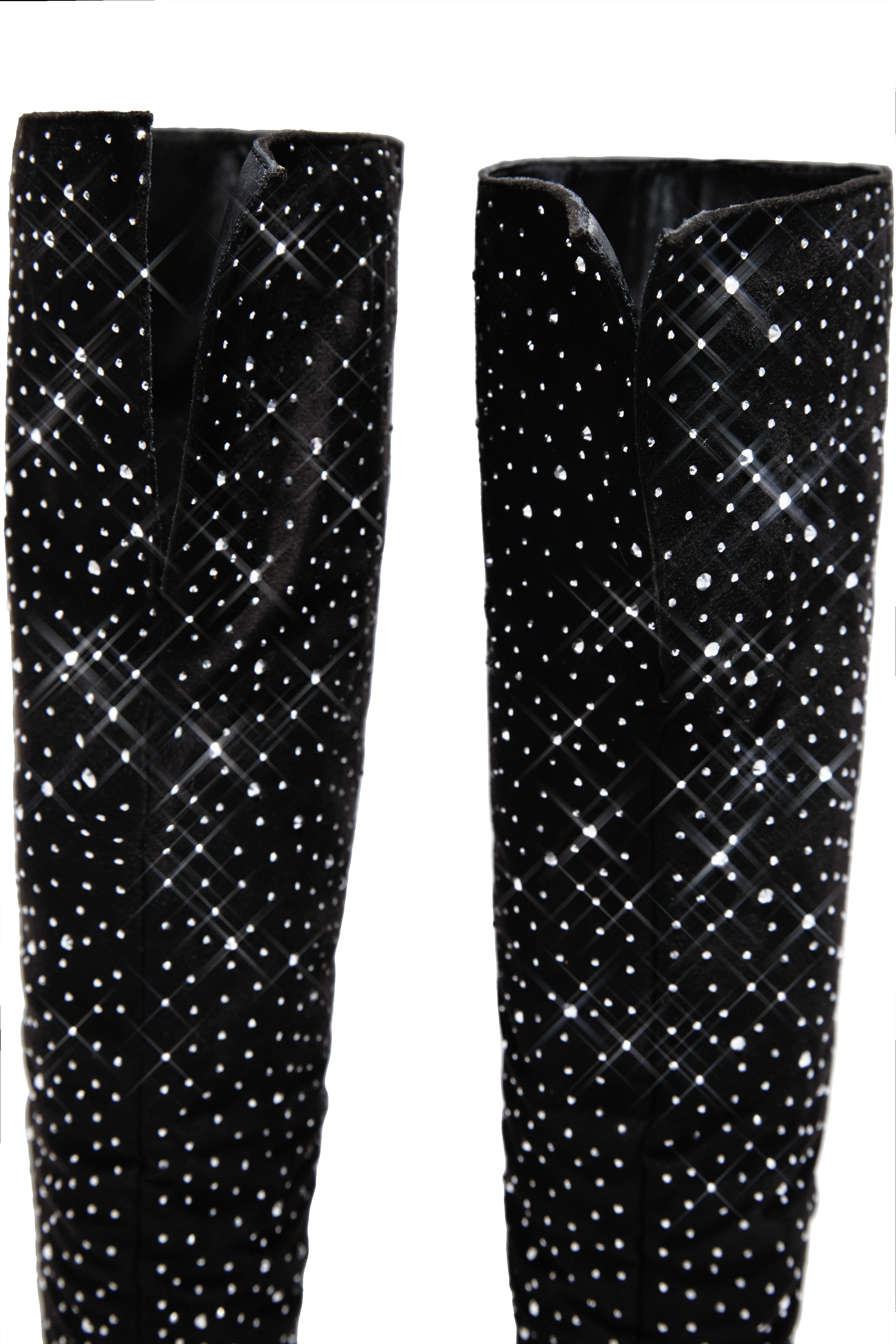 Shine Bright Embellished Over The Knee Heel Boots - Black sold by Miss Lola product image thumbnail 3