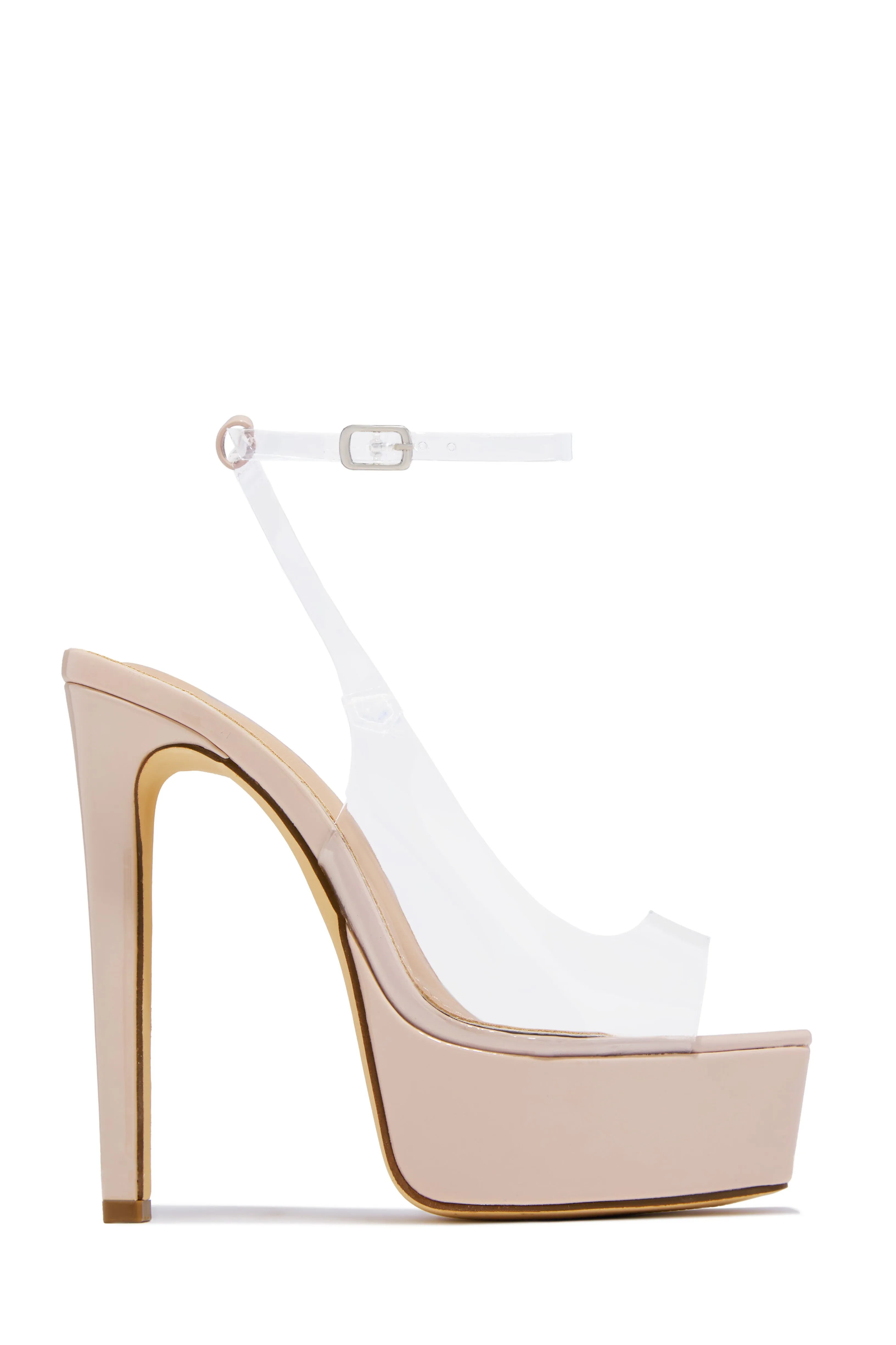Ameli Platform High Heels - Clear sold by Miss Lola