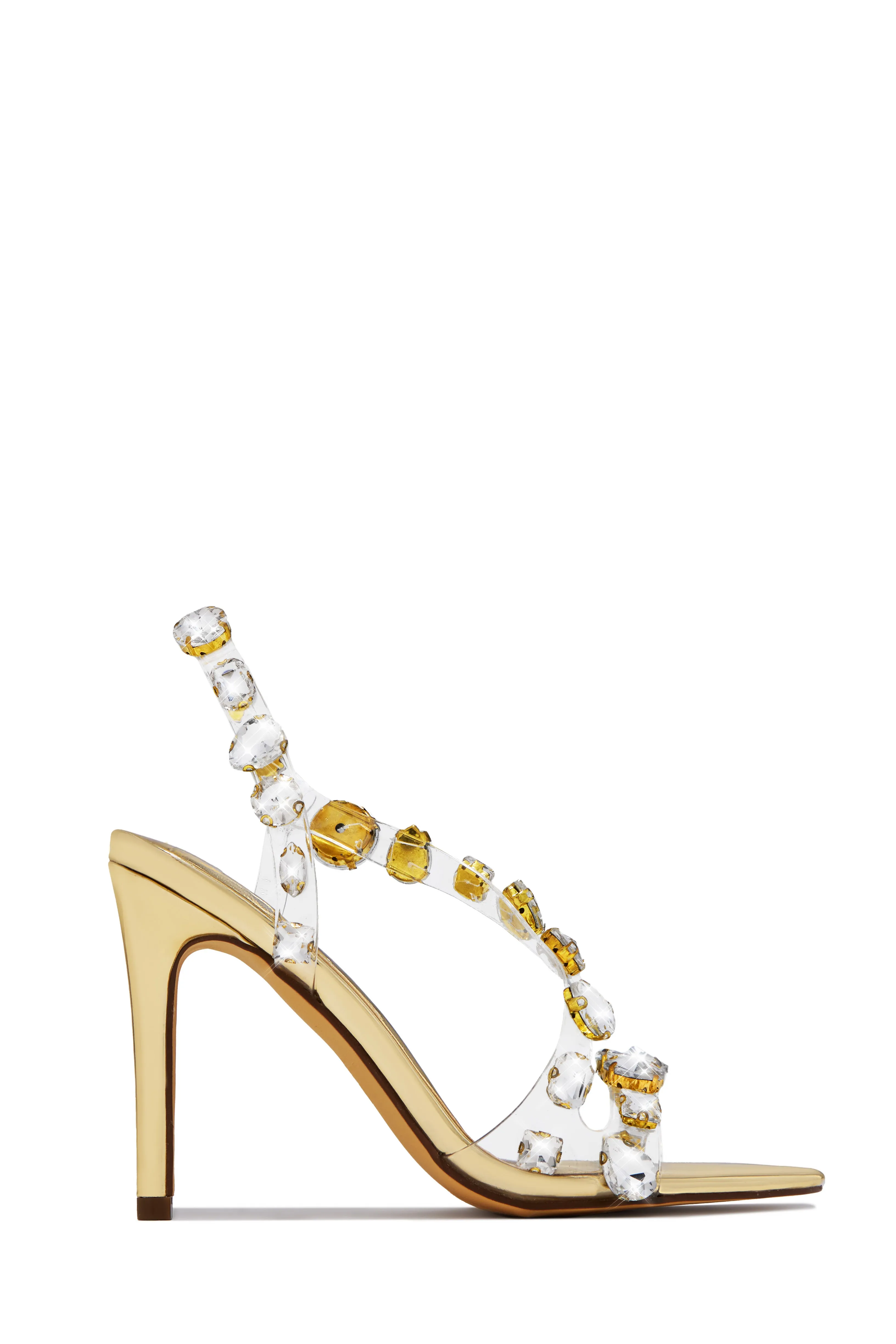 Kiah Embellished Slingback Heels - Gold sold by Miss Lola
