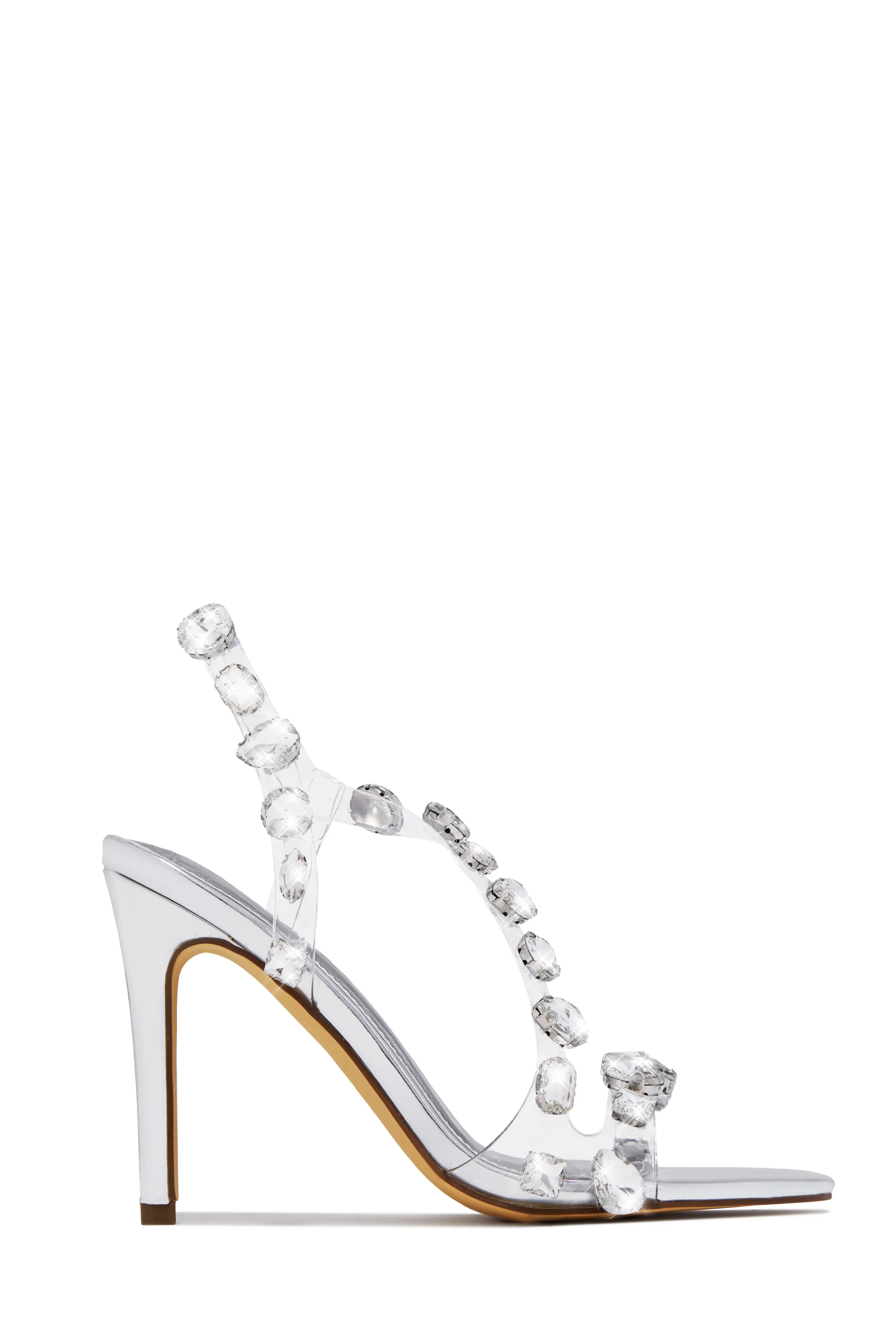 Kiah Embellished Slingback Heels - Silver sold by Miss Lola product image thumbnail 3