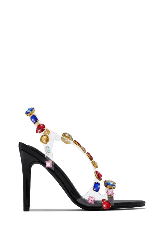 Kiah Embellished Slingback Heels - Black sold by Miss Lola