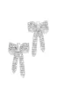 Picture Perfect Embellished Bow Tie Earring - Silver sold by Miss Lola